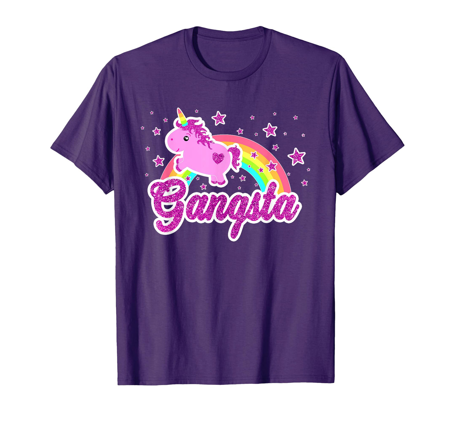 Funny Ironic Cool Unicorn Gangsta Music Tee Festival Shirt T-Shirt