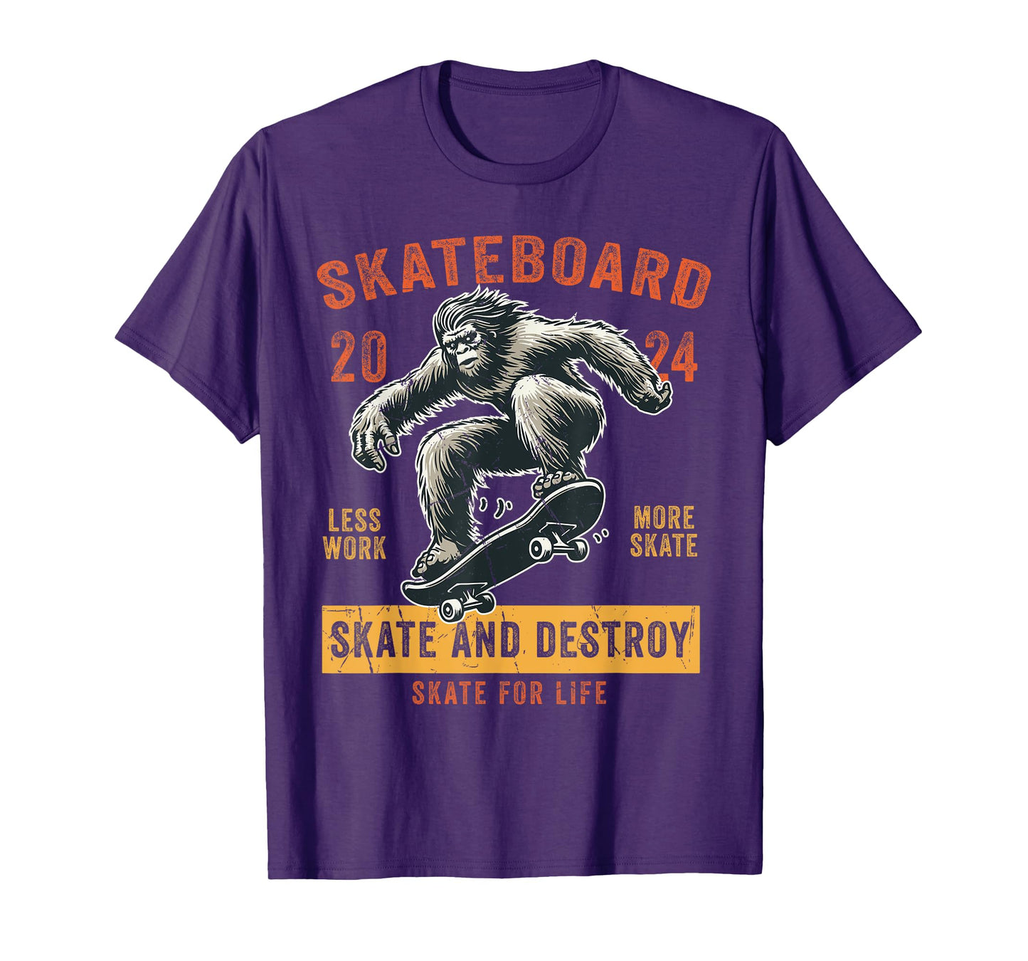 Skateboard Funny Skateboarding Vintage Bigfoot Skater T-Shirt