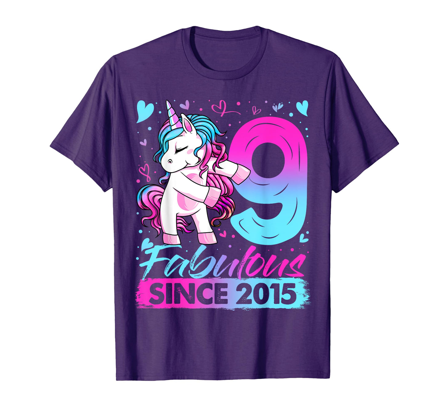 9 Years Old Flossing Unicorn Gifts 9th Birthday Girl Party T-Shirt