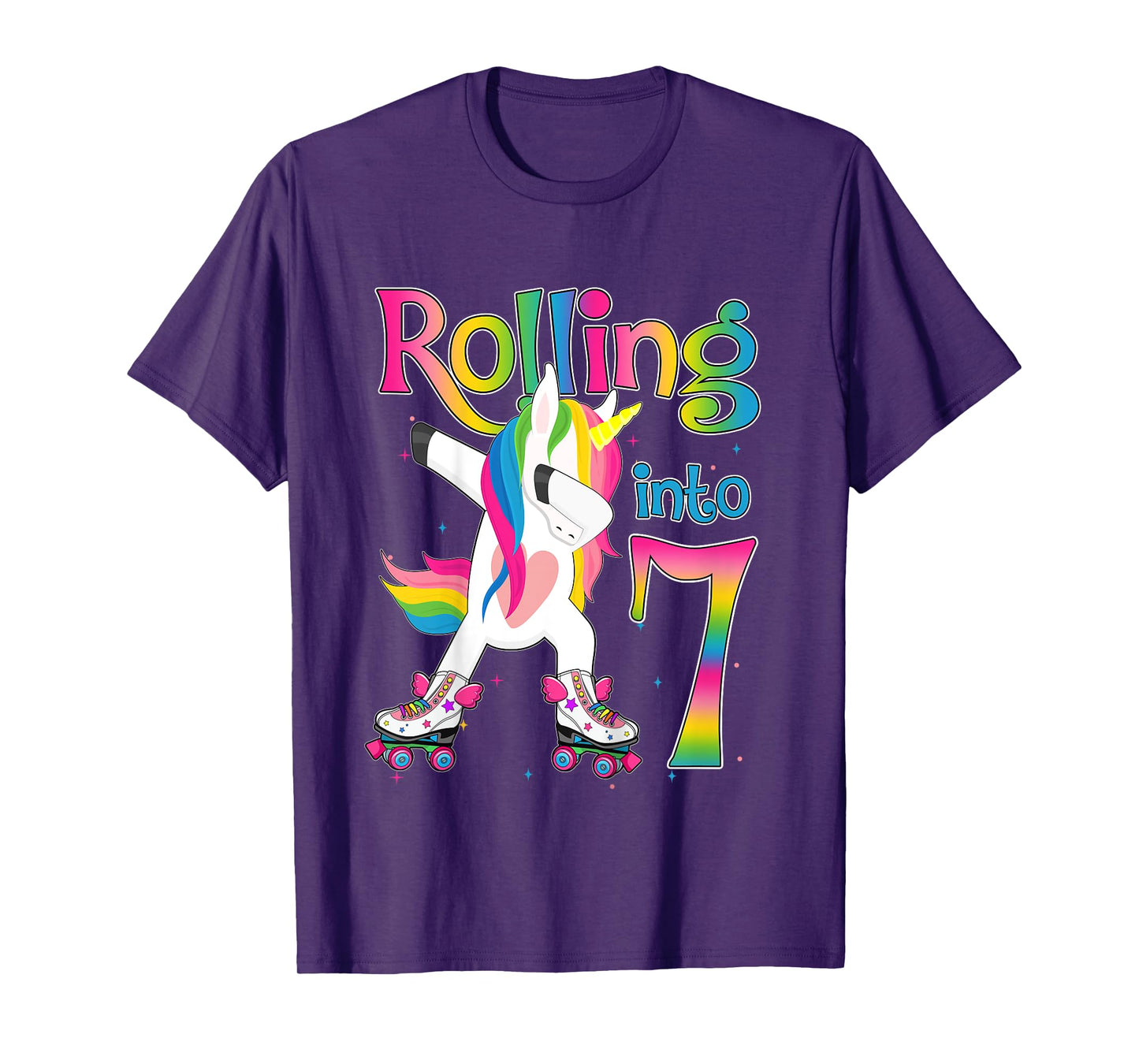 Rolling Into 7 years Let's Roll I'm Turning 7 Roller Skate T-Shirt