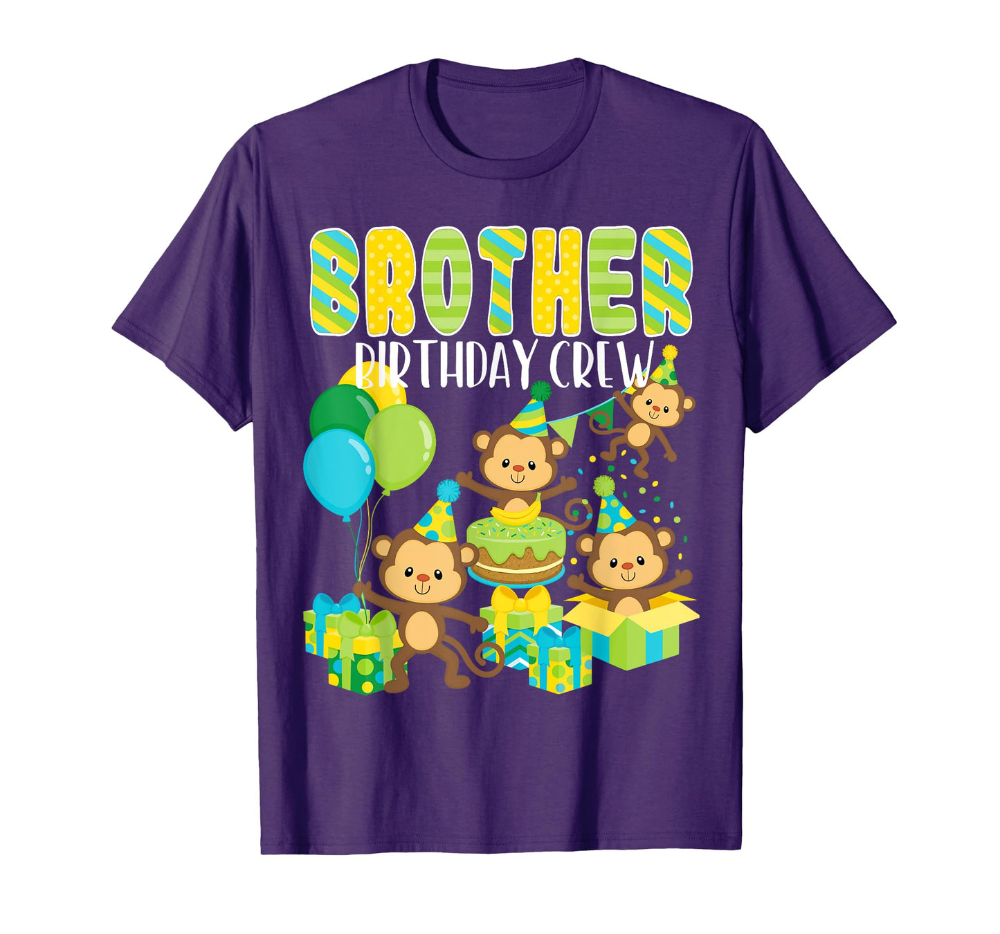 Birthday Party Monkey Brother Birthday Crew Family Matching T-Shirt