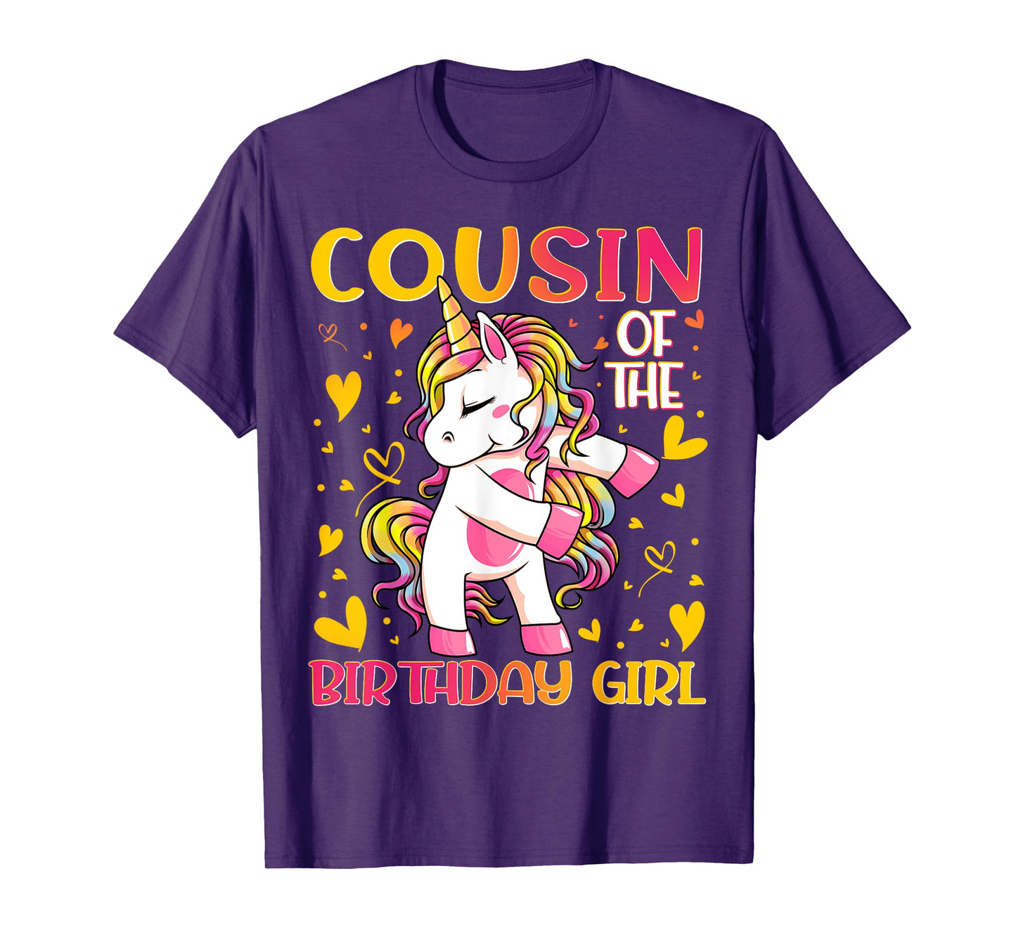 Cousin of the Birthday Girl Flossing Unicorn Cousin Gifts T-Shirt