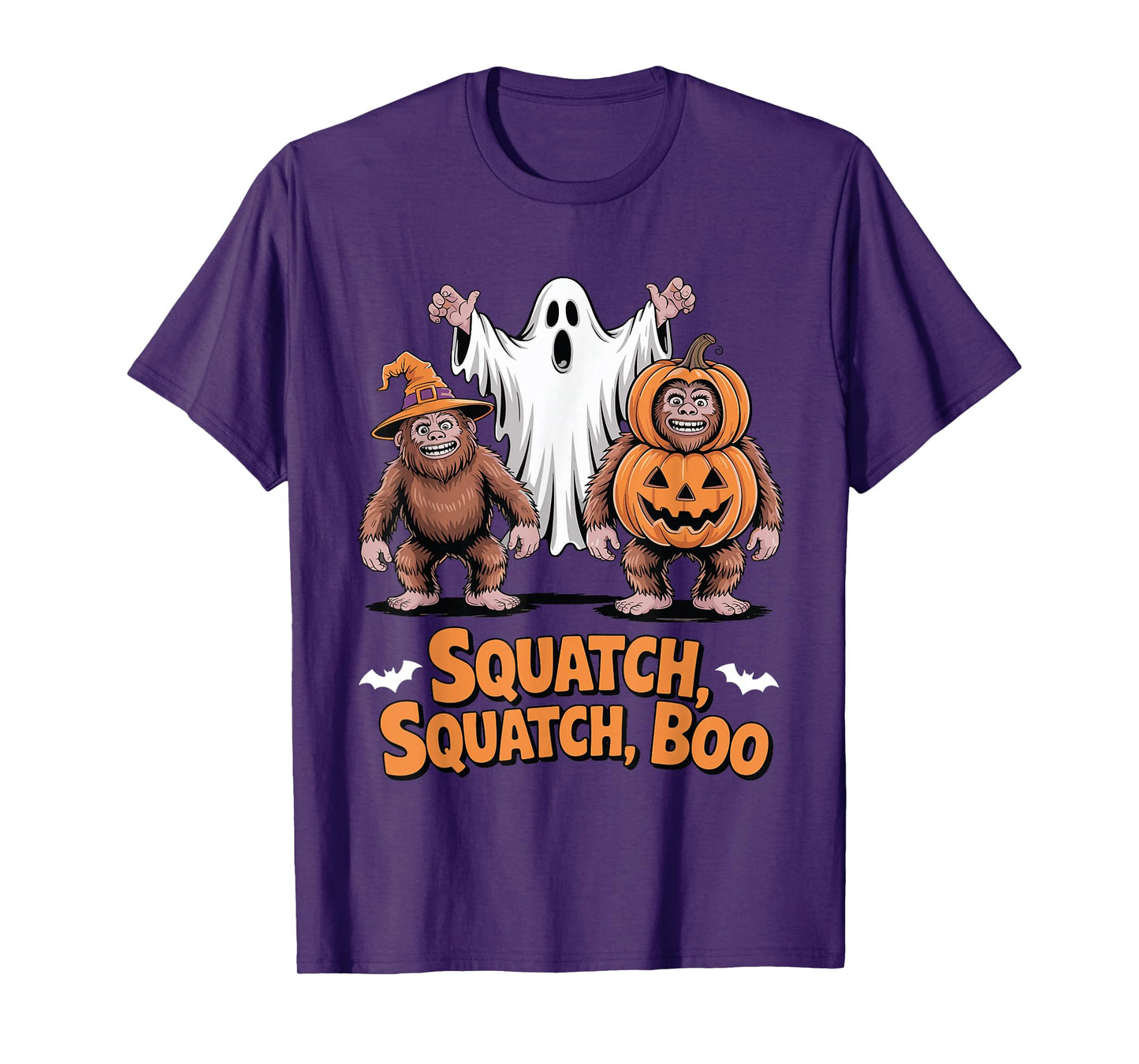 Bigfoot Ghost Halloween Boo Costume Funny Squatch Pumpkin T-Shirt