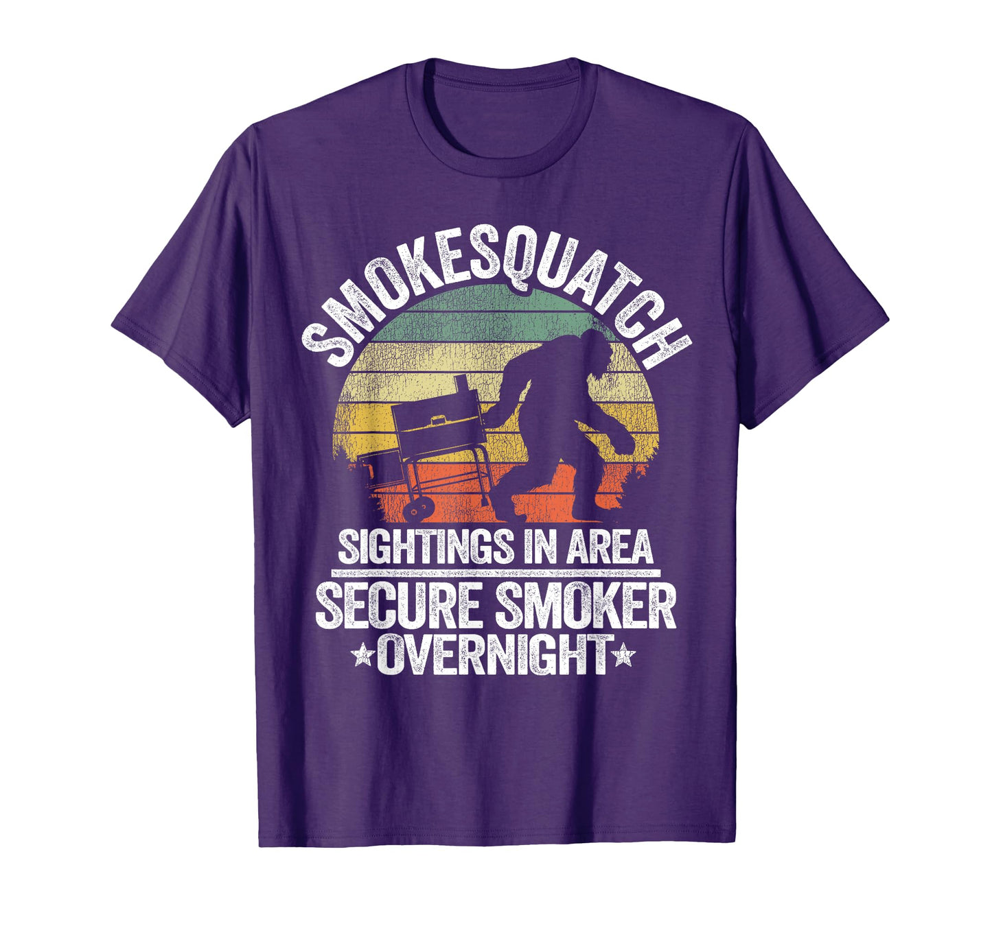 Smokesquatch Sasquatch Smoking Meat Grill Funny Bigfoot T-Shirt