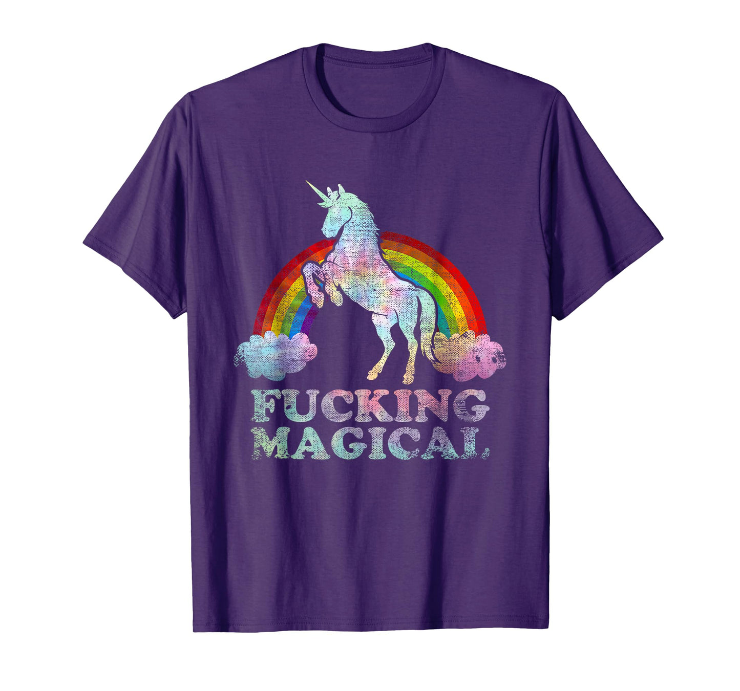 Funny Retro adult humour Fucking Magical Unicorn Tie Dye T-Shirt