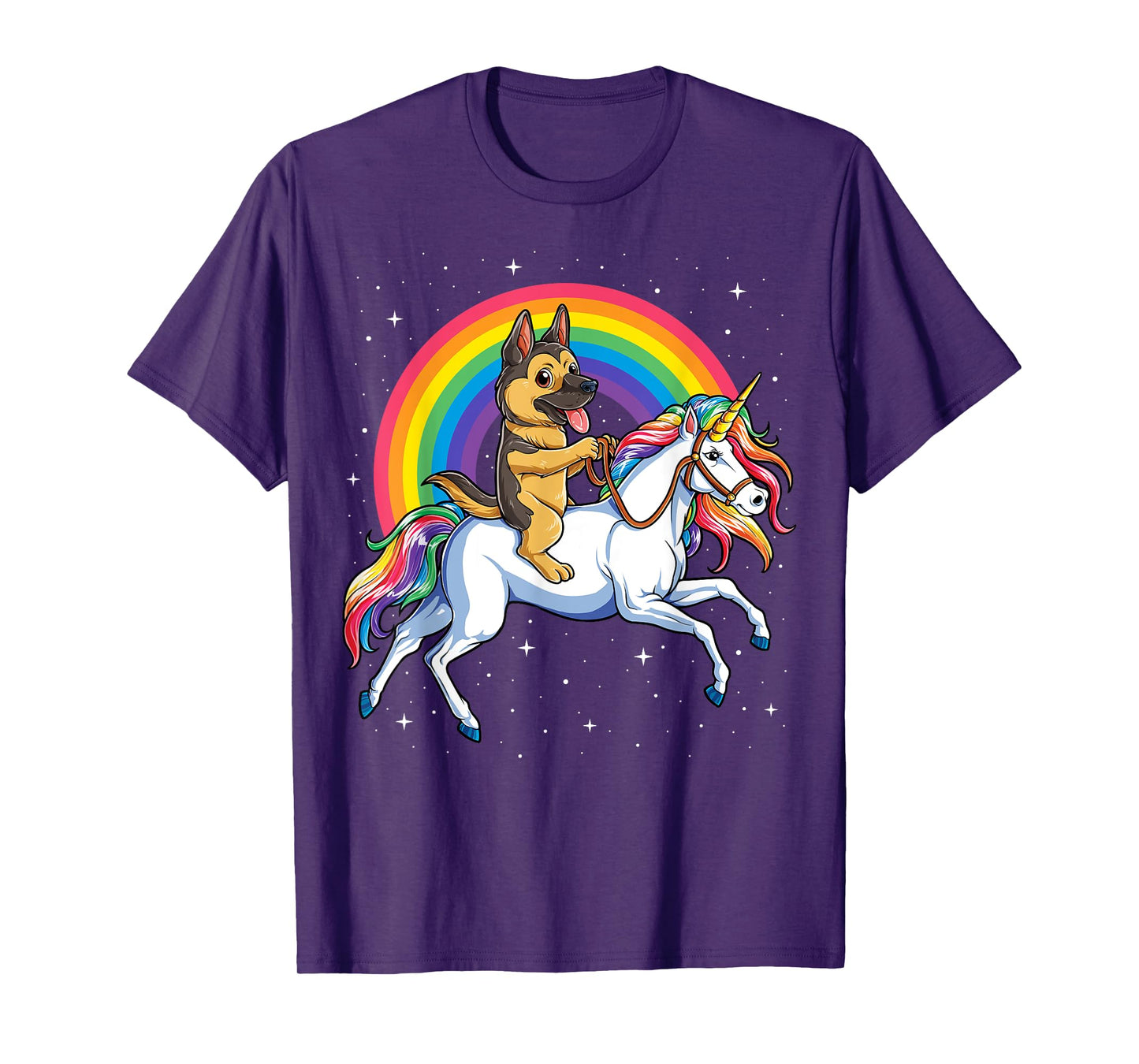 German Shepherd Unicorn T shirt Girls Space Galaxy Rainbow T-Shirt