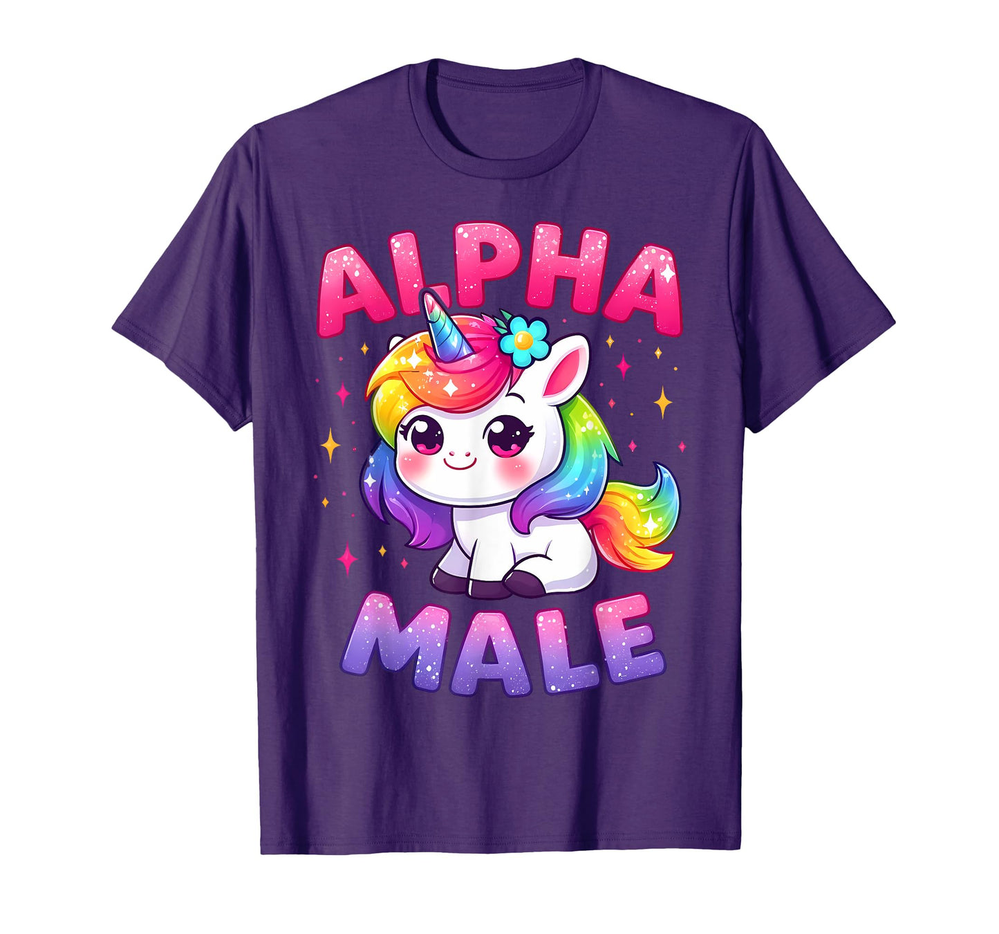 Funny Ironic Alpha Unicorn Sarcastic Girly Sparkle Rainbow T-Shirt