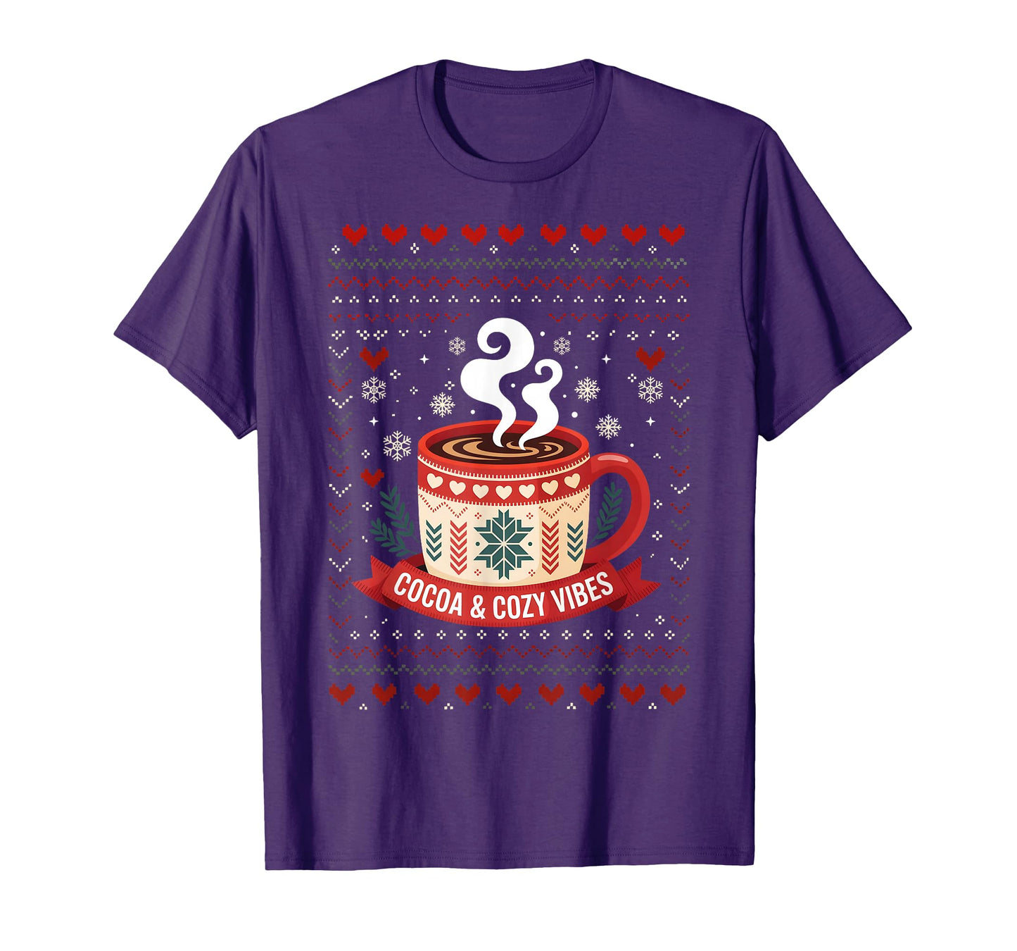 Cocoa Cozy Vibes Snowflake Fall Hot Chocolate Christmas Xmas T-Shirt