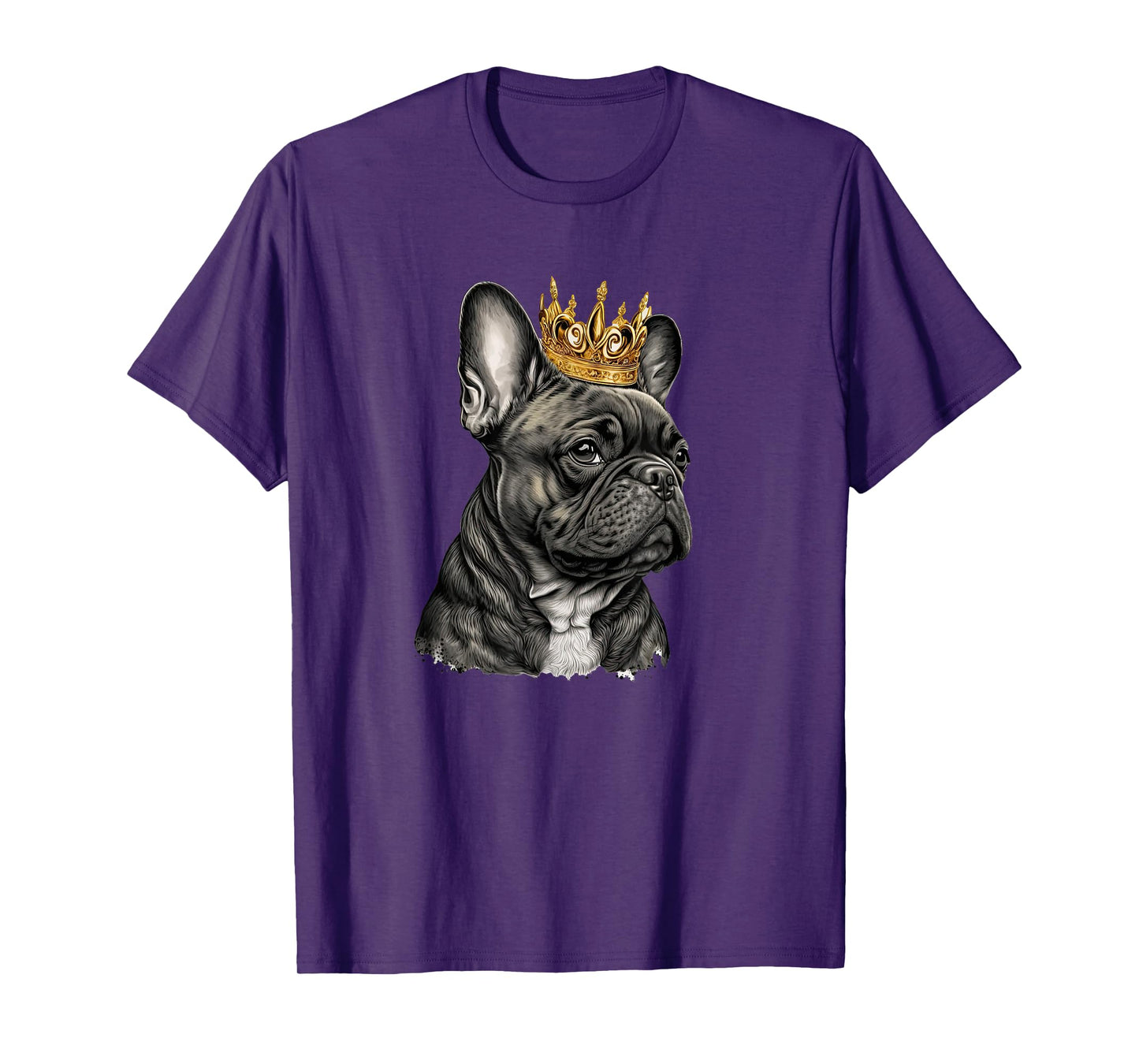 Funny French Bulldog Frenchie with a Golden Crown T-Shirt