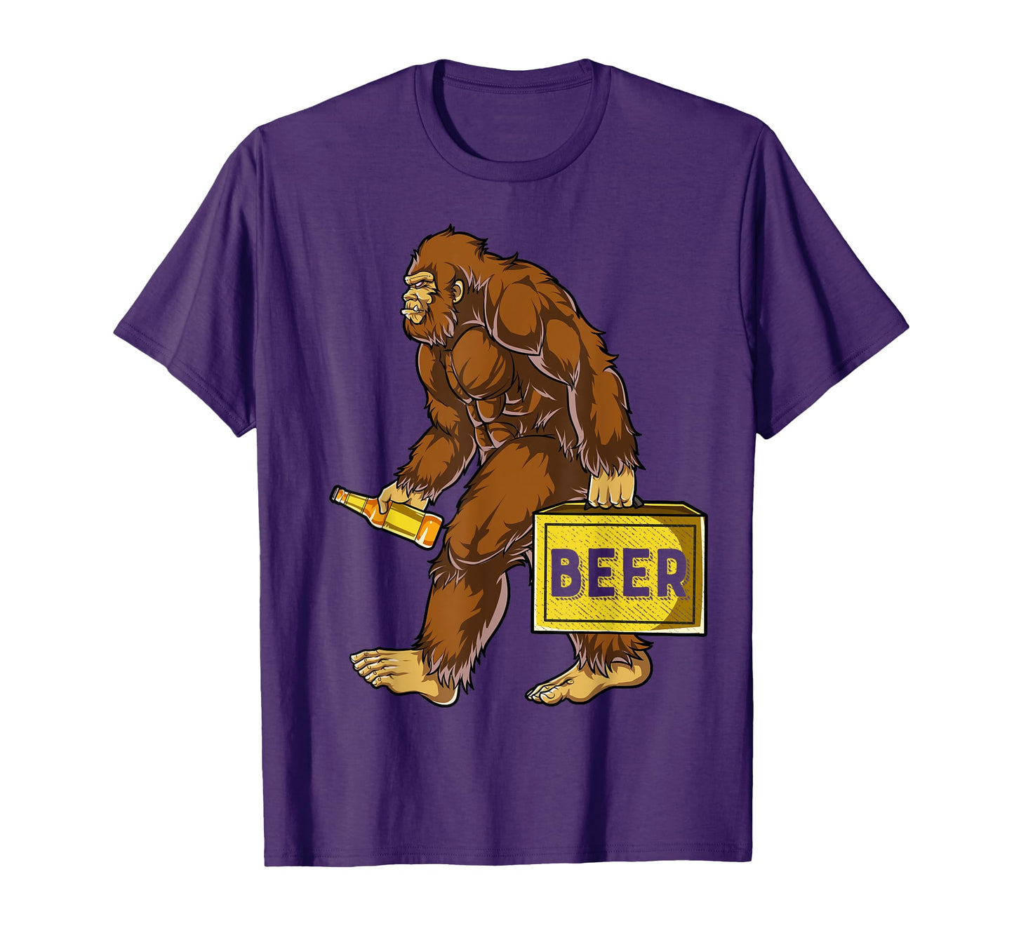 Bigfoot with Beer Funny Sasquatch Men Women Drinking Party T-Shirt