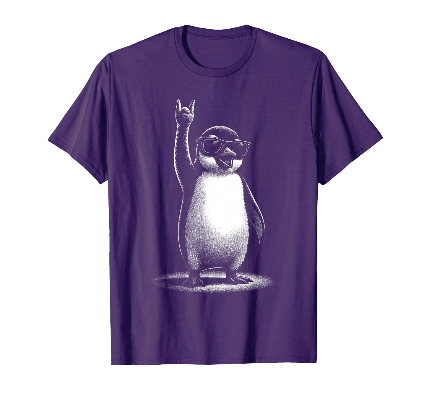 Retro Penguin Rock and Roll Men Kids Women Funny Penguin T-Shirt