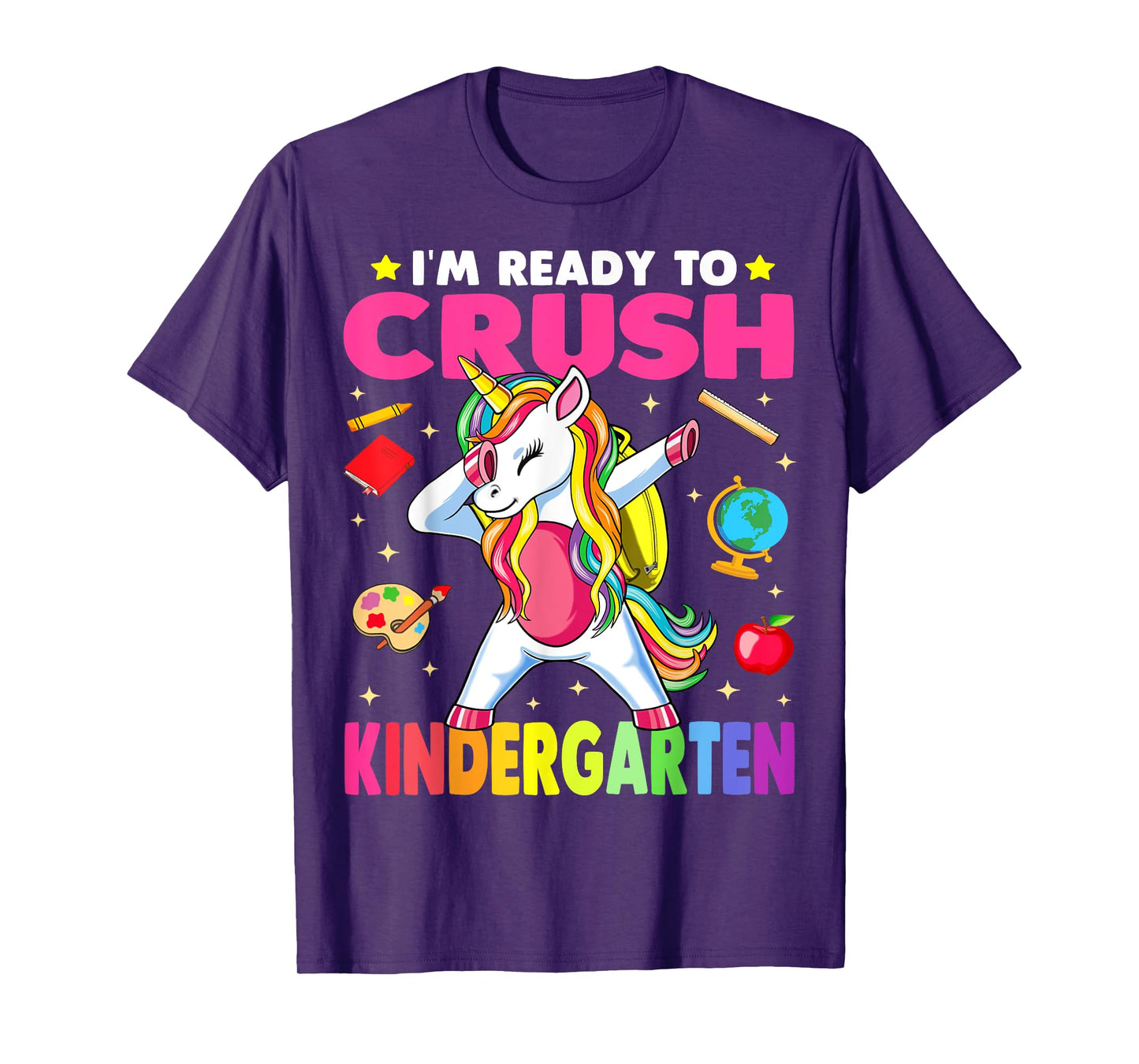 Crush Kindergarten Dabbing Unicorn Back to School Girls Gift T-Shirt