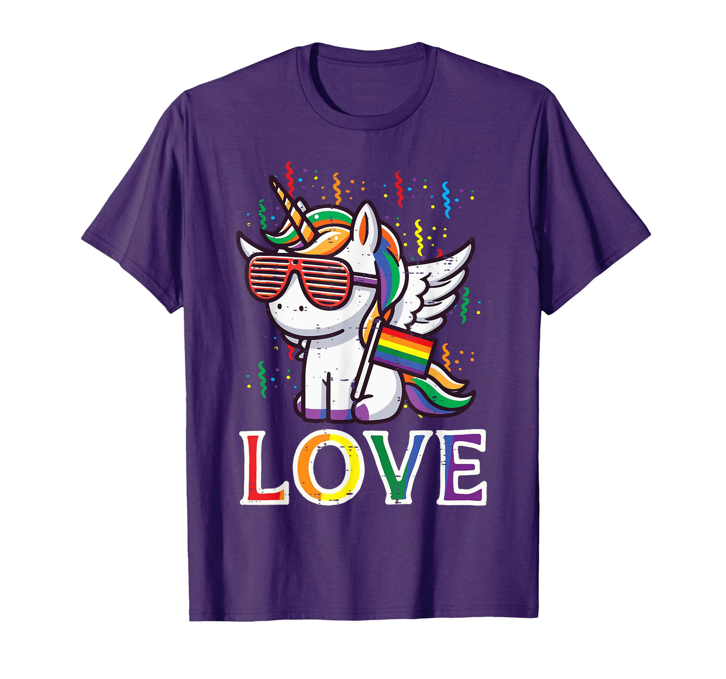 Gay Pride Month Love Unicorn LGBTQ Ally Rainbow Women Girls T-Shirt
