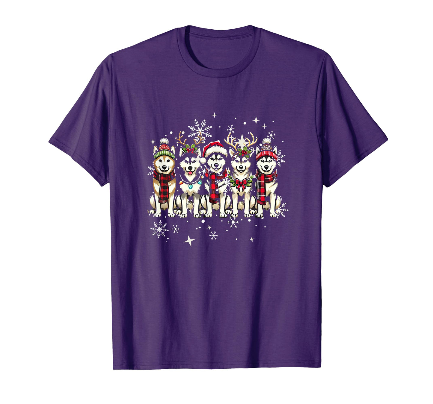 Husky Christmas Santa Hat Xmas Husky Lover T-Shirt