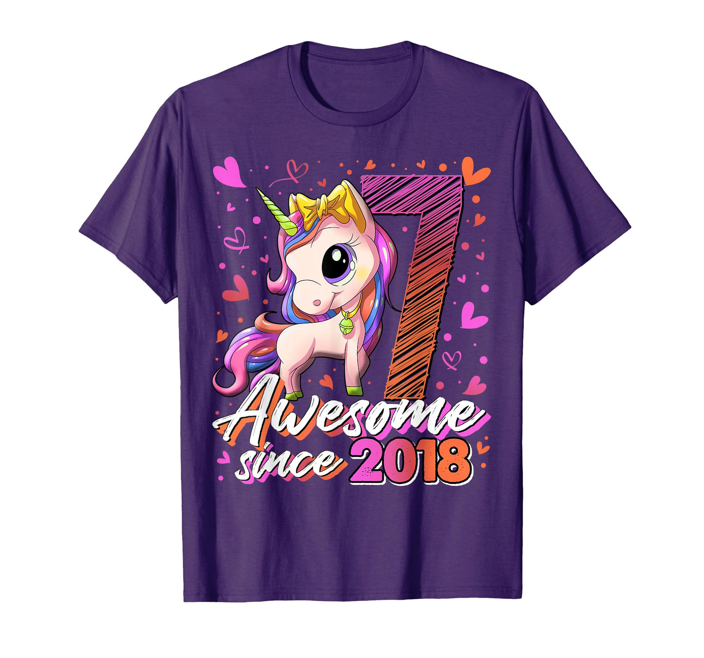 7 Year Old Unicorn Gifts For Girls 7th Birthday Girl Party T-Shirt