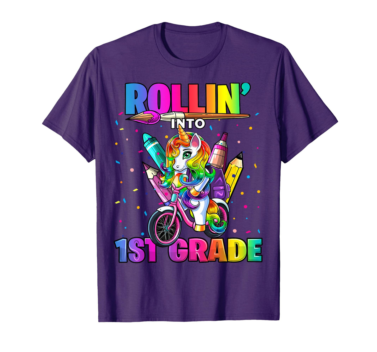 1st Grade Unicorn Back to School First Day of School Girls T-Shirt