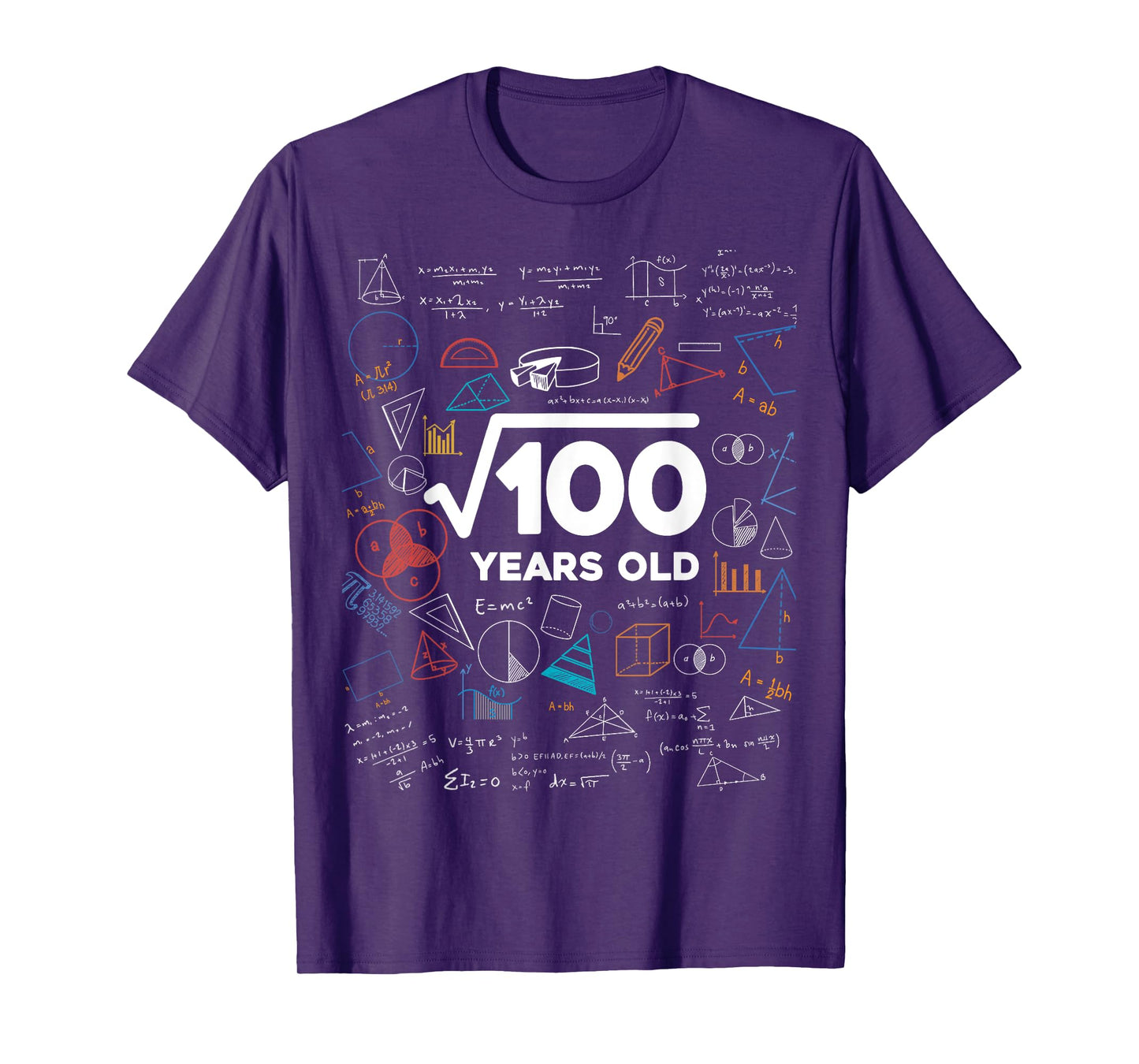 Square Root Of 100 10th Birthday Math Lover 10 Year Old Bday T-Shirt