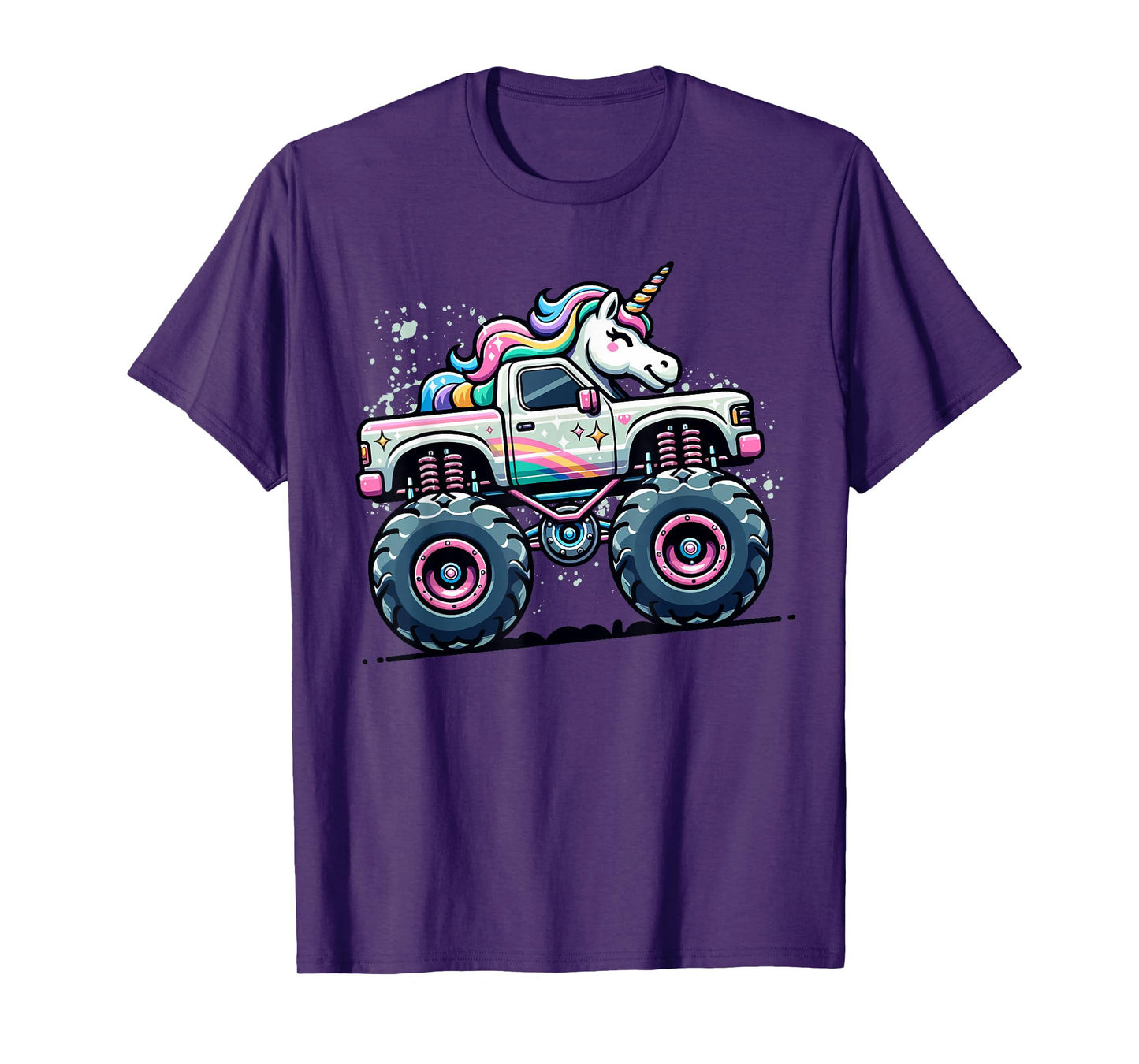 Monster Truck Unicorn Birthday Party Girls Monster Truck T-Shirt