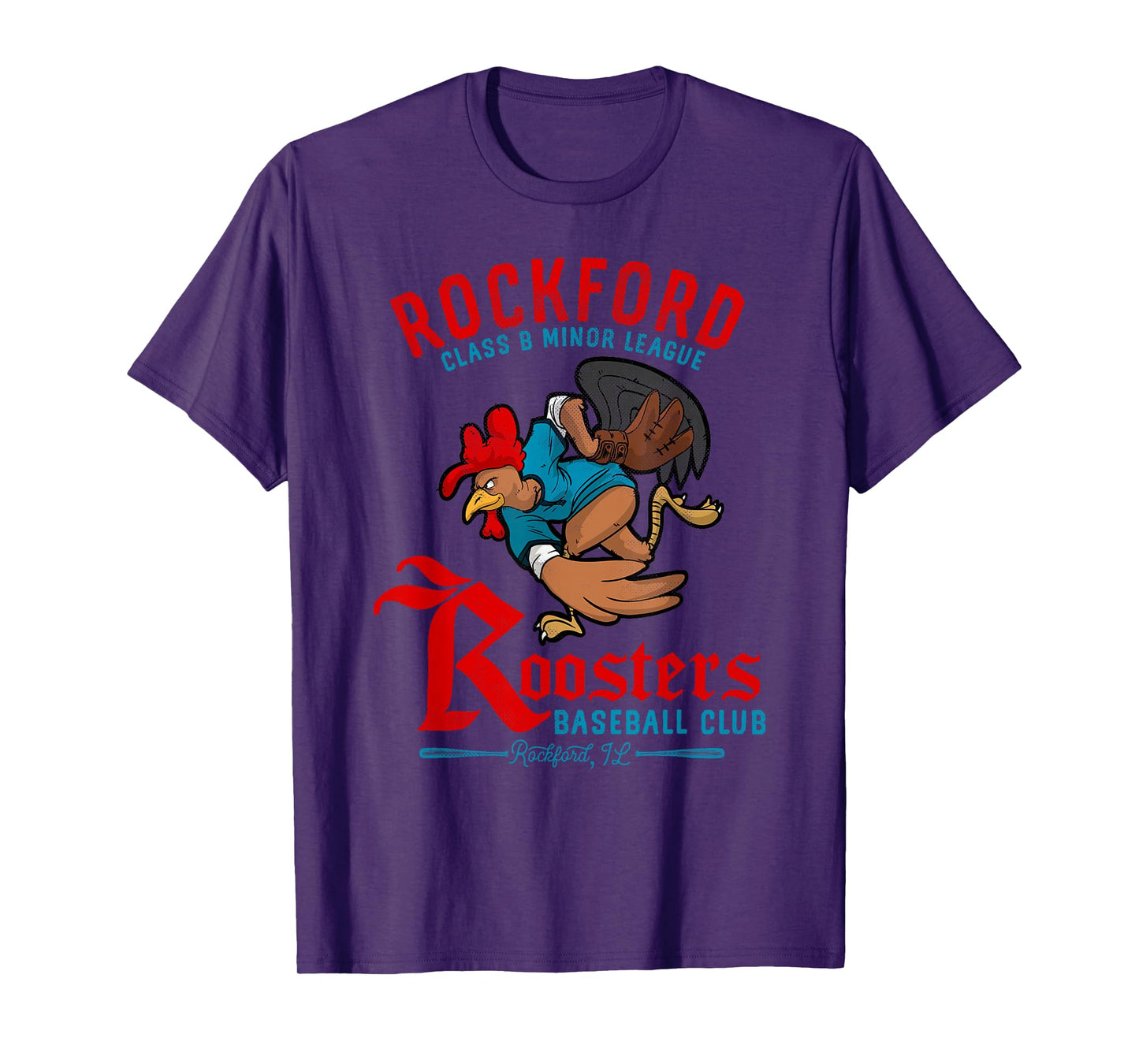 Rockford Roosters Retro Minor League Baseball Team T-Shirt