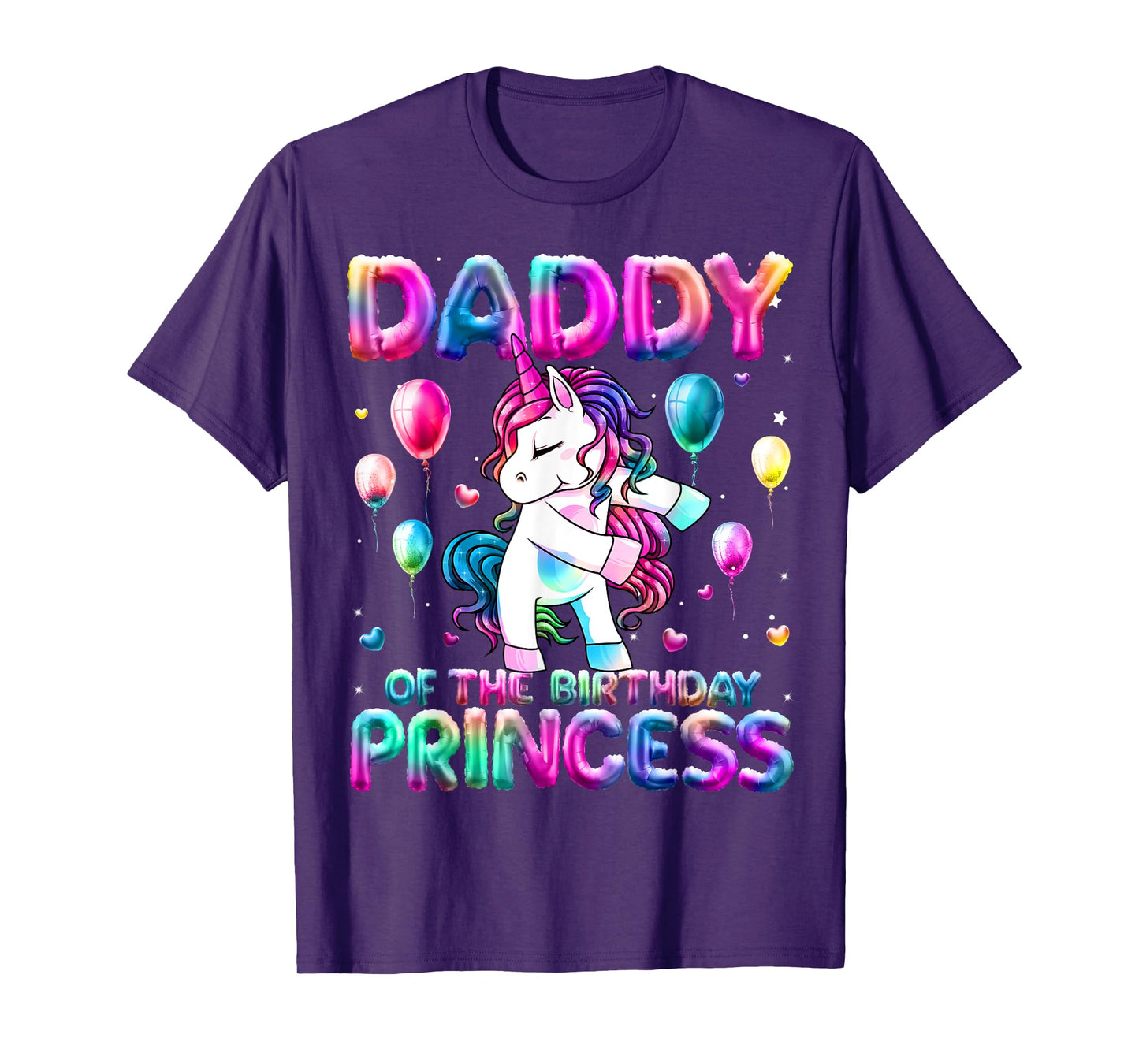 Daddy of the Birthday Princess Girl Flossing Unicorn Daddy T-Shirt