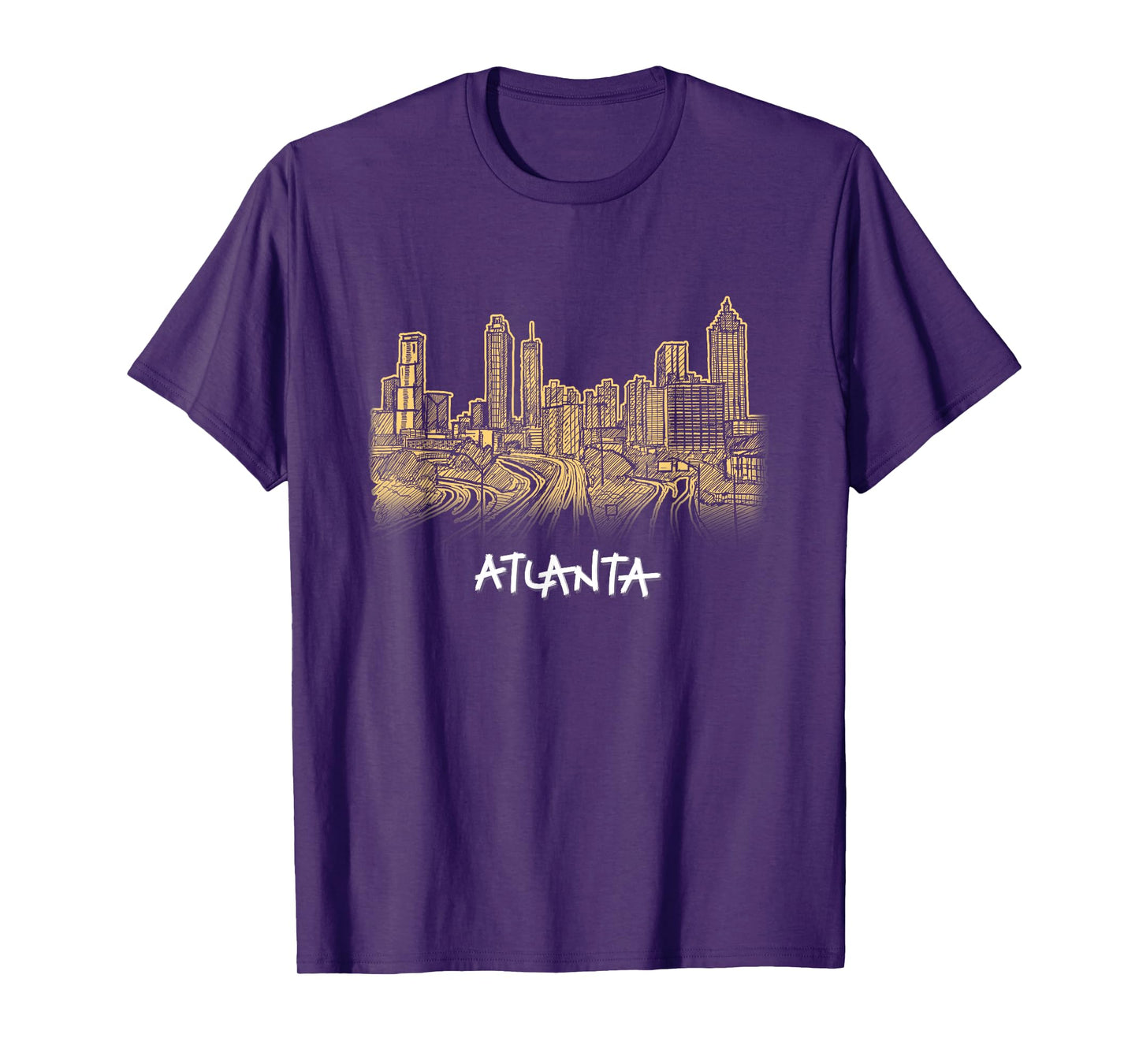 Atlanta Georgia ATL Peach State Skyline Panorama T Shirt
