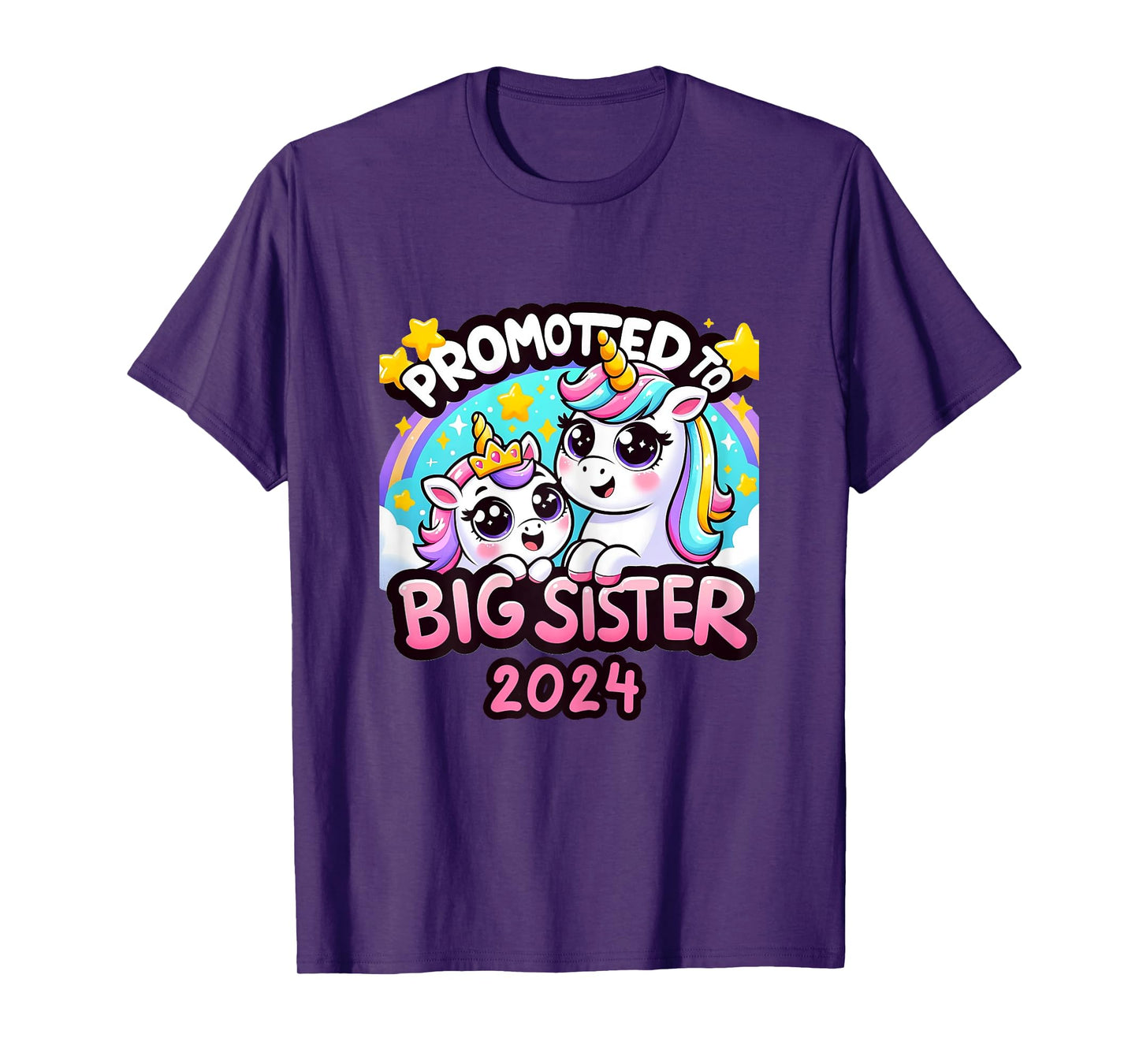 Promoted to Big Sister 2024 Unicorn Big Sis For Kids T-Shirt
