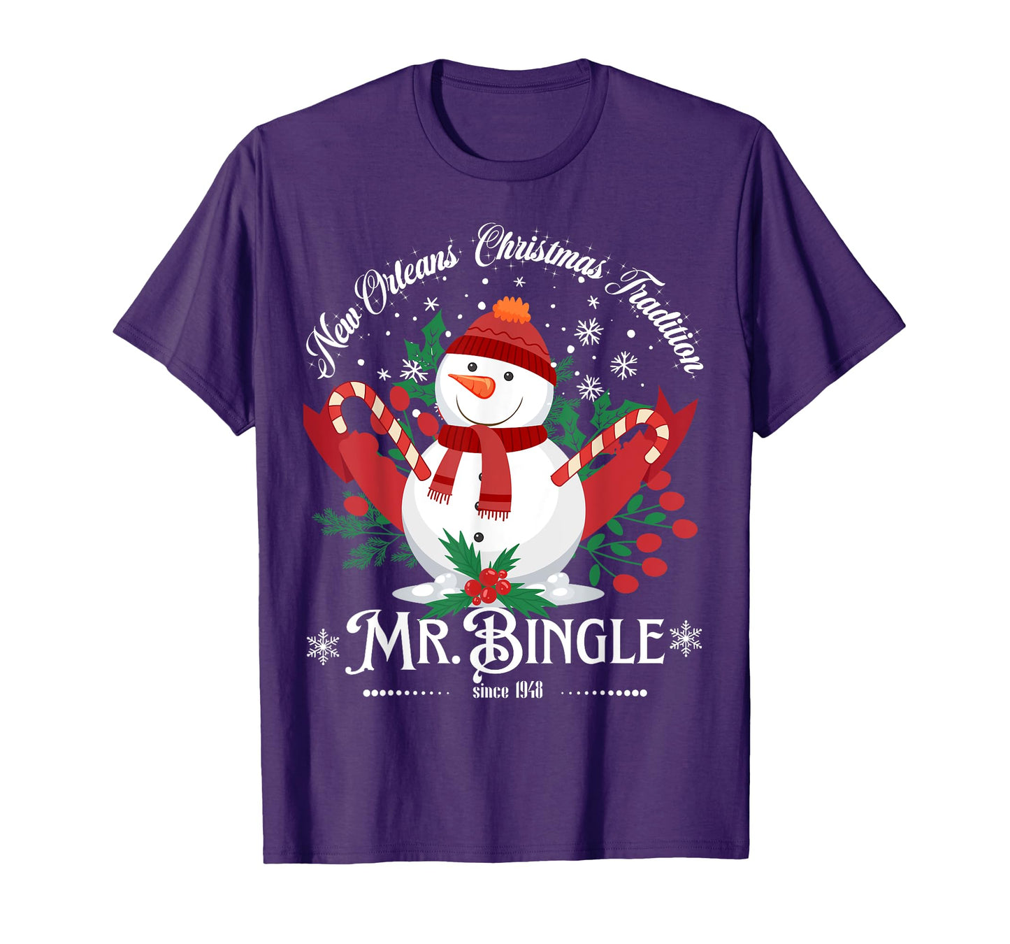 New Orleans Mr.Bingle Christmas Tradition Snowmen Christmas T-Shirt