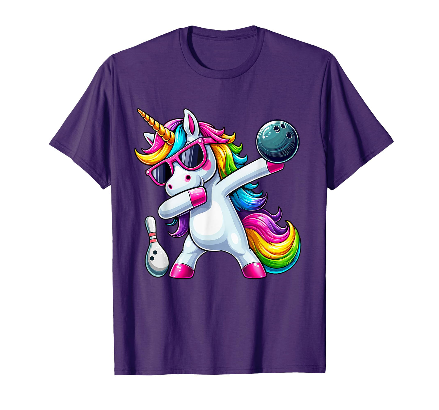 Birthday Girls Funny Dabbing Bowling Unicorn Dab Girls T-Shirt