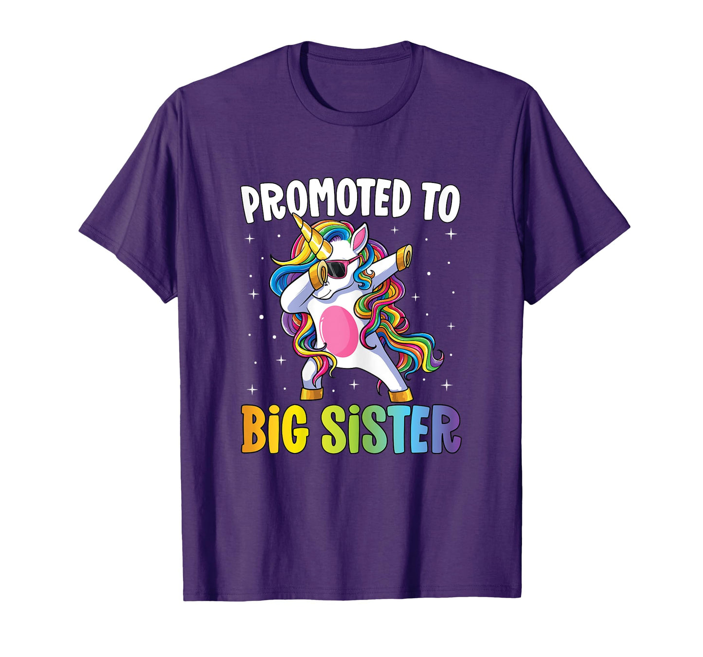 Promoted to Big Sister Girls Dabbing Unicorn Older Sister T-Shirt