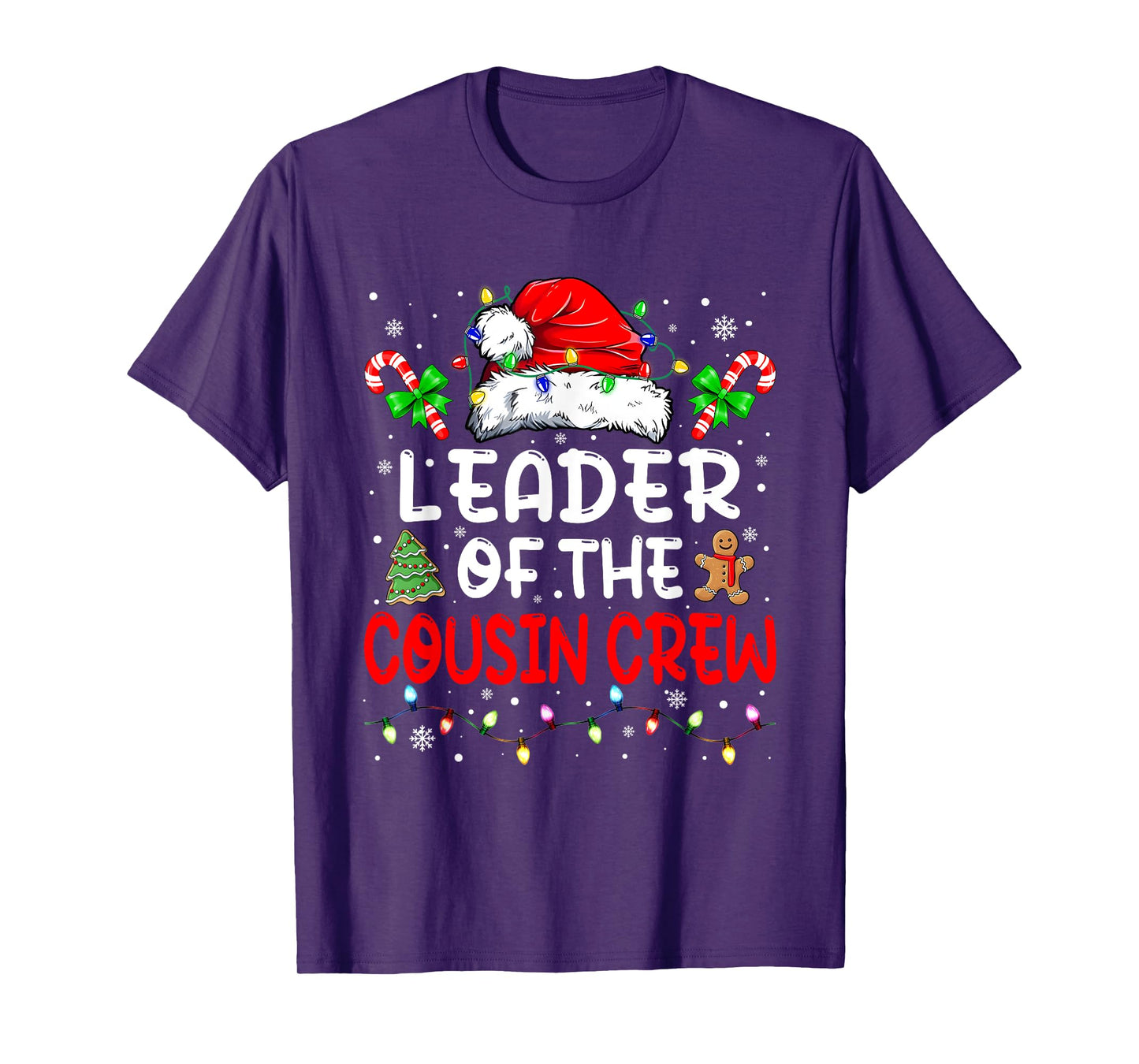 Leader of the Cousin Crew Pajamas Family Matching Xmas T-Shirt