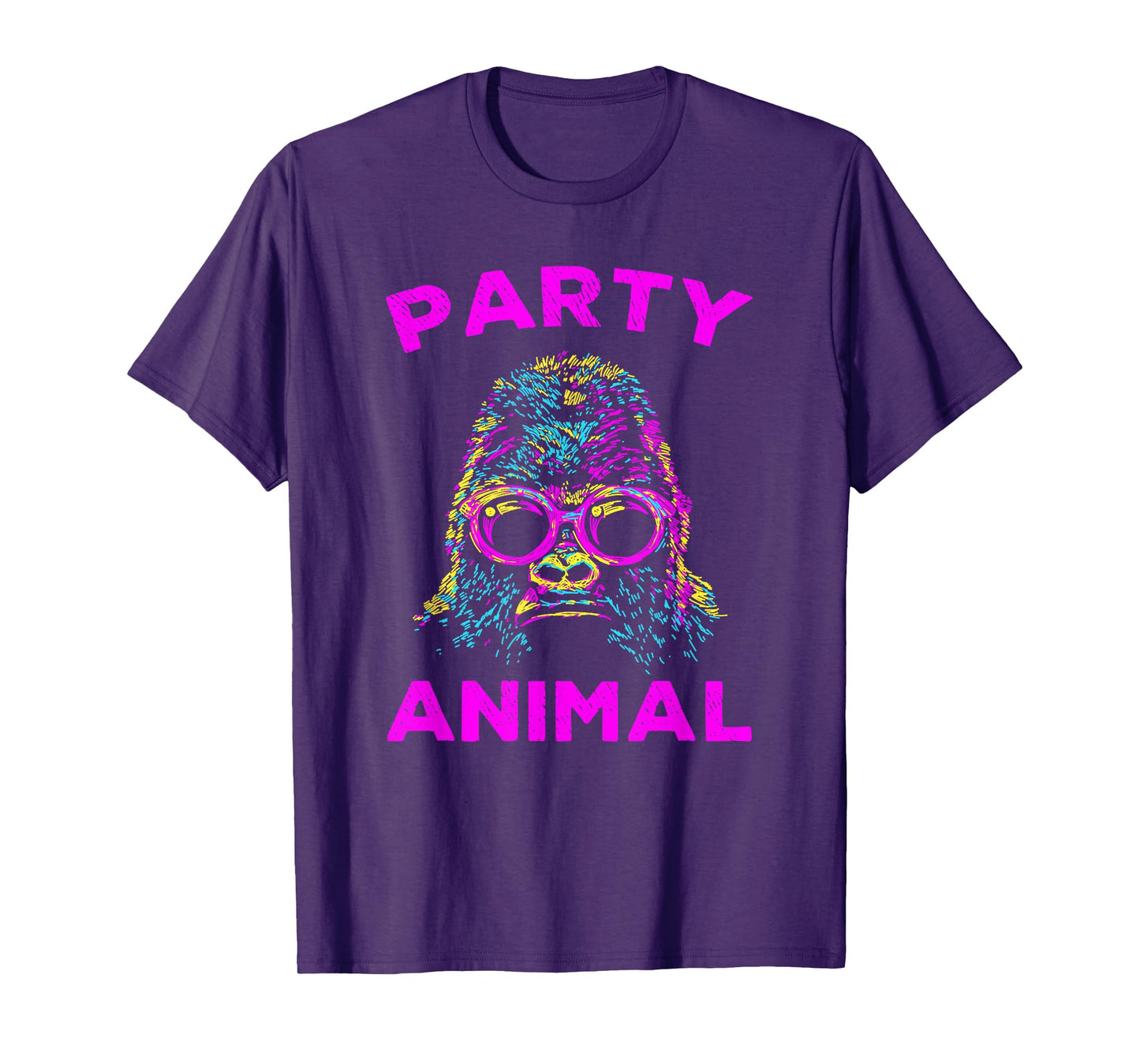 Cute Gorilla Party Animal Lover Colorful Monkey T-Shirt