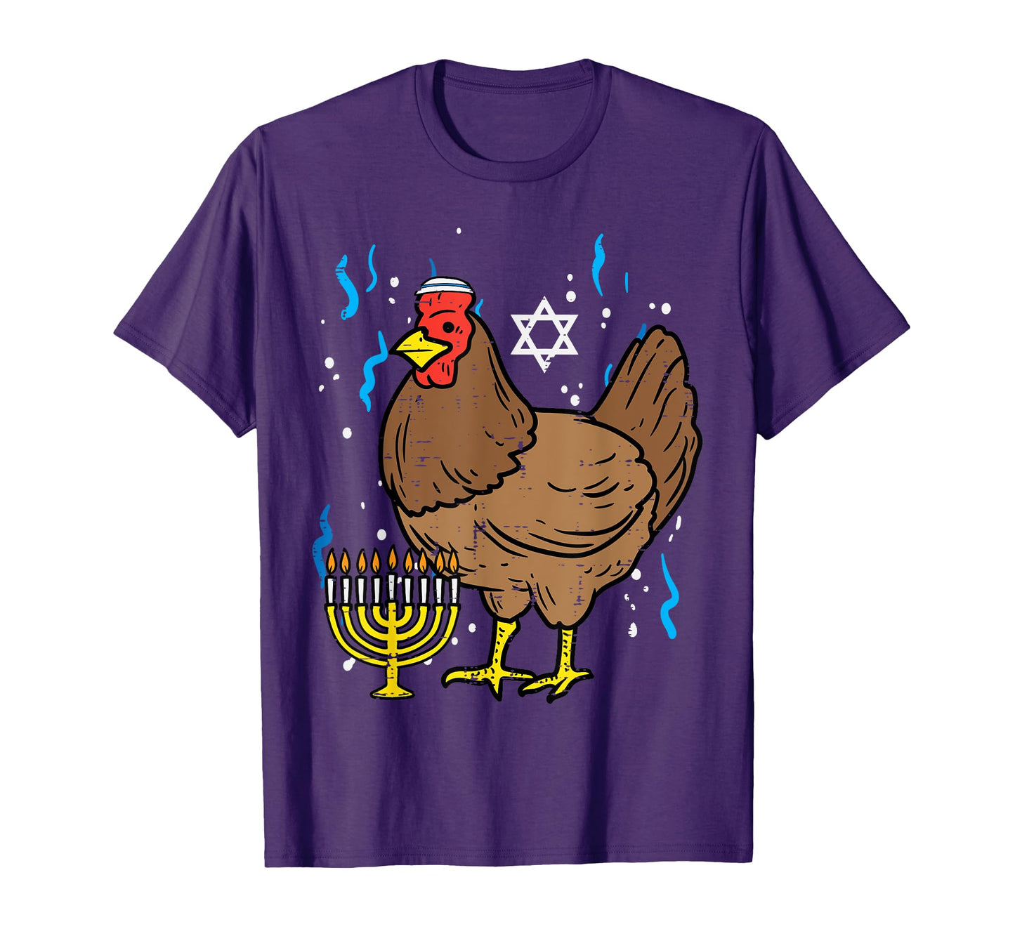 Hanukkah Chicken Chanukah Jewish Farm Farmer Men Women Kids T-Shirt
