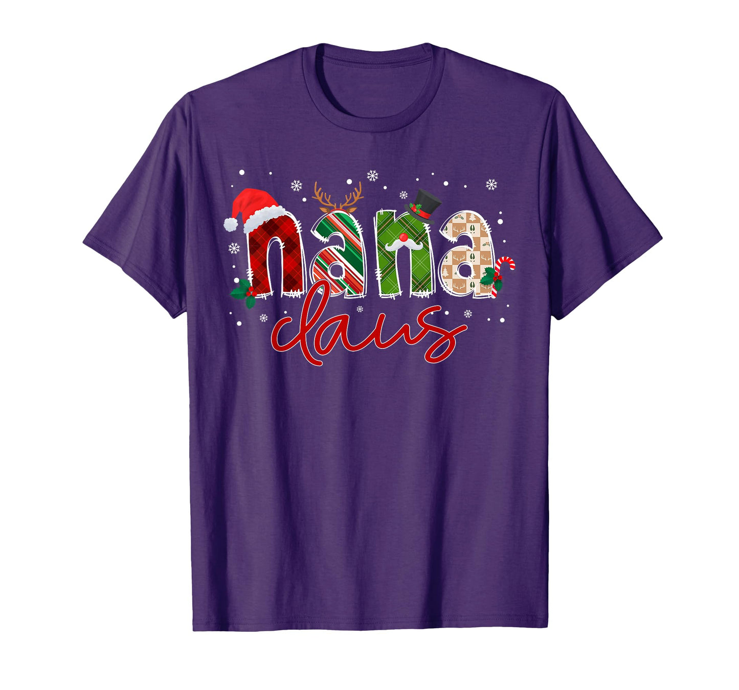 Nana Claus Santa Claus Family Matching Christmas Pajama T-Shirt