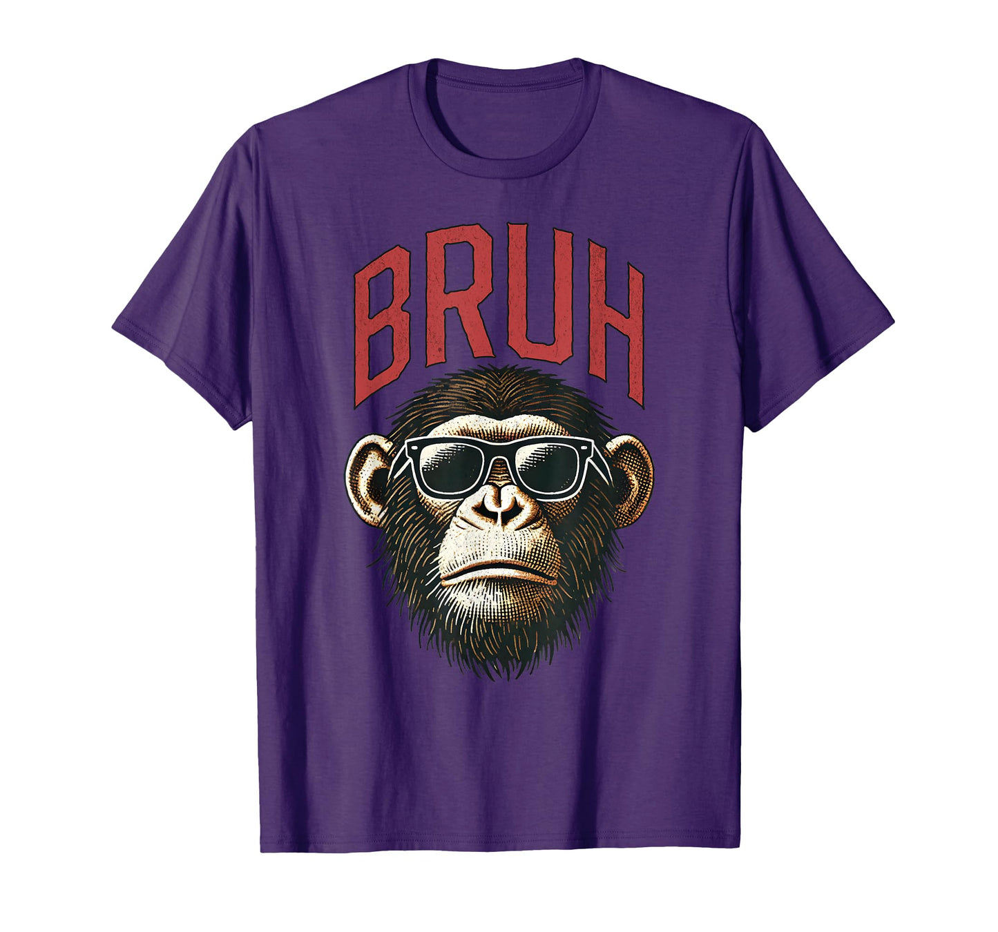 Vintage Style Bruh Chimpanzee Funny Boys Kids Teen Sayings T-Shirt
