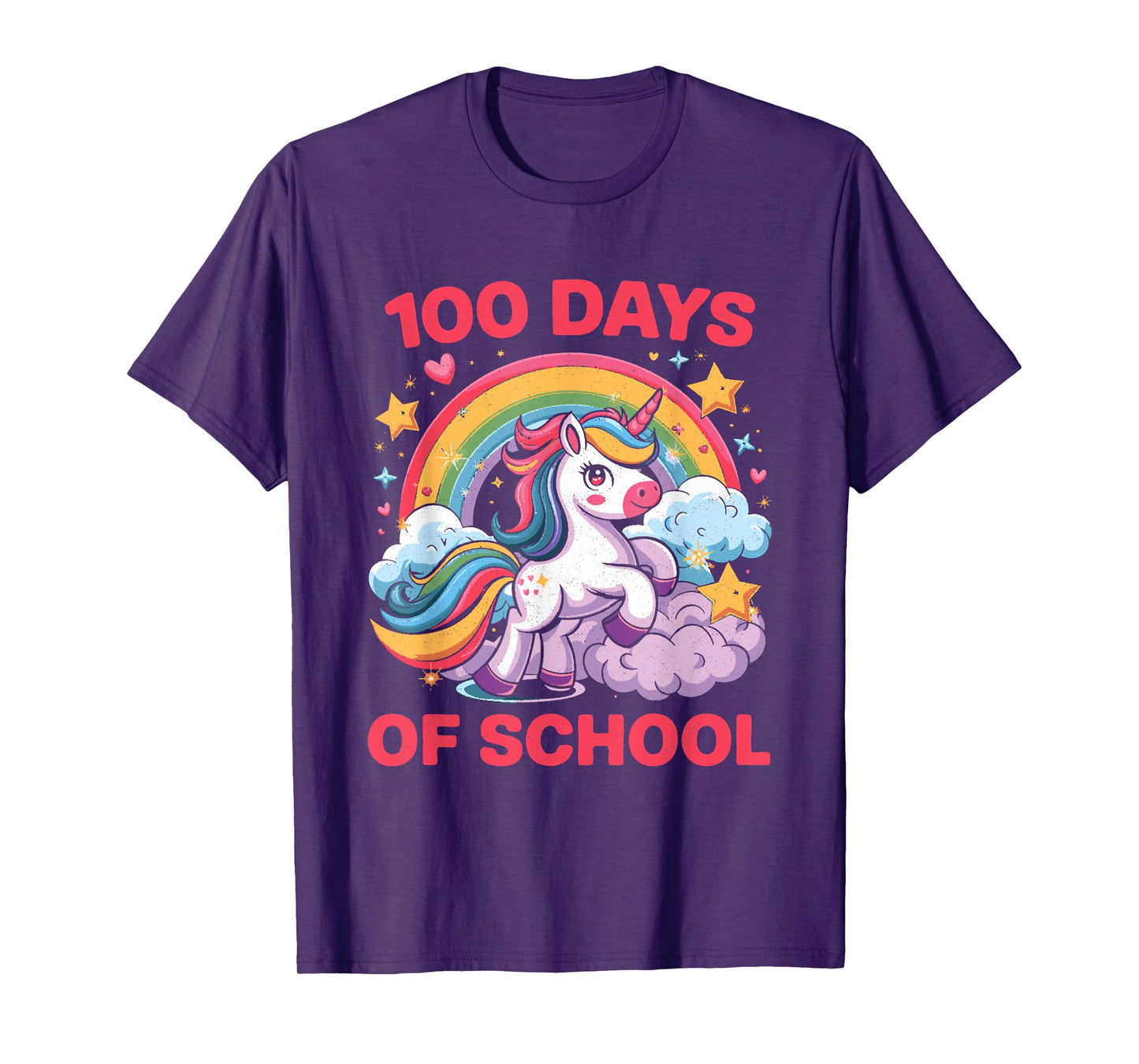 100 Days of School Unicorn Girls Teacher 100th Day of School T-Shirt