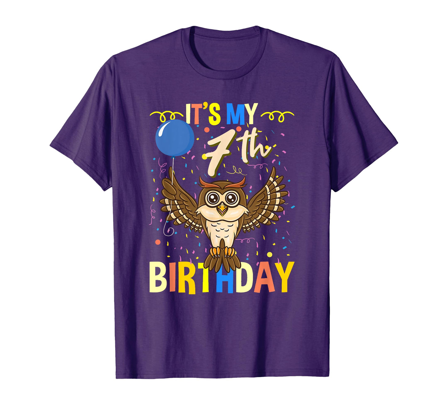 Its My 7th Birthday Owl Bird T-Shirt