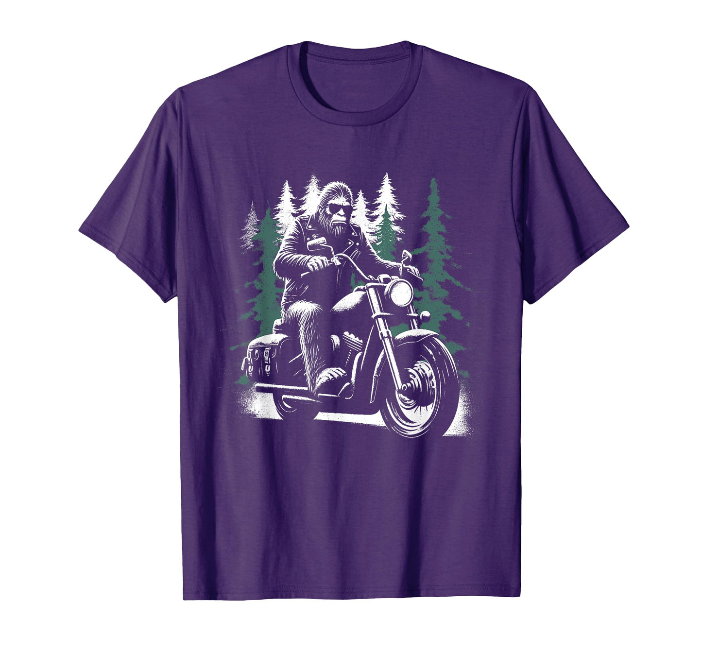 Bigfoot Motorcycle Biker - Funny Bigfoot Sasquatch Lover T-Shirt