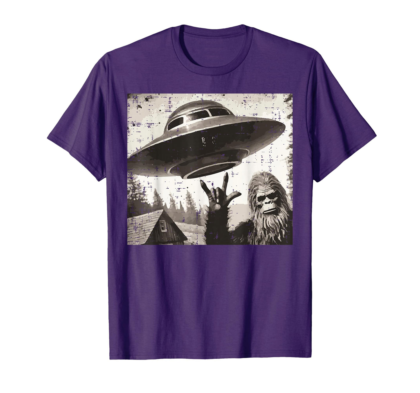 Bigfoot Alien Ufo Selfie Sasquatch Rocker Men Boys Kids T-Shirt