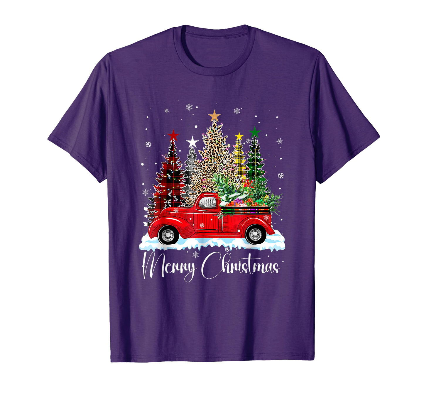 Vintage Merry Christmas Red Truck Old Fashioned Christmas T-Shirt