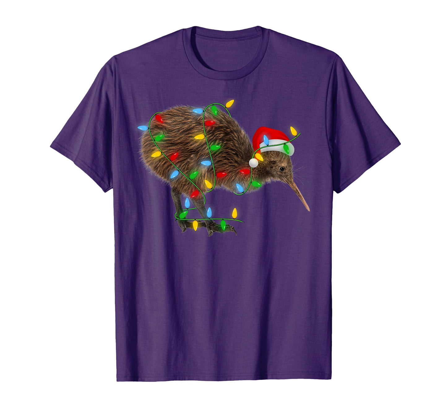 Kiwi Bird Xmas Lighting Holiday Santa Kiwi Christmas T-Shirt