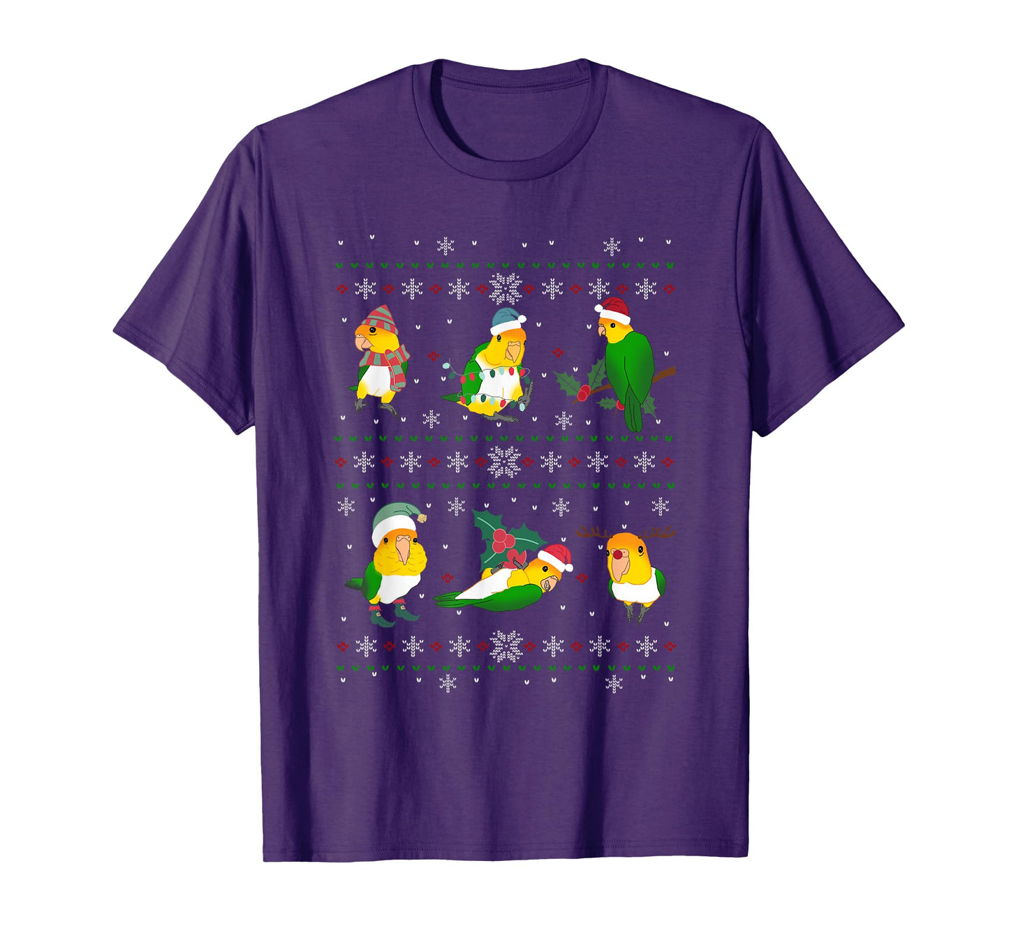 Ugly Christmas Caique Parrot Owner Holidays Birb memes T-Shirt