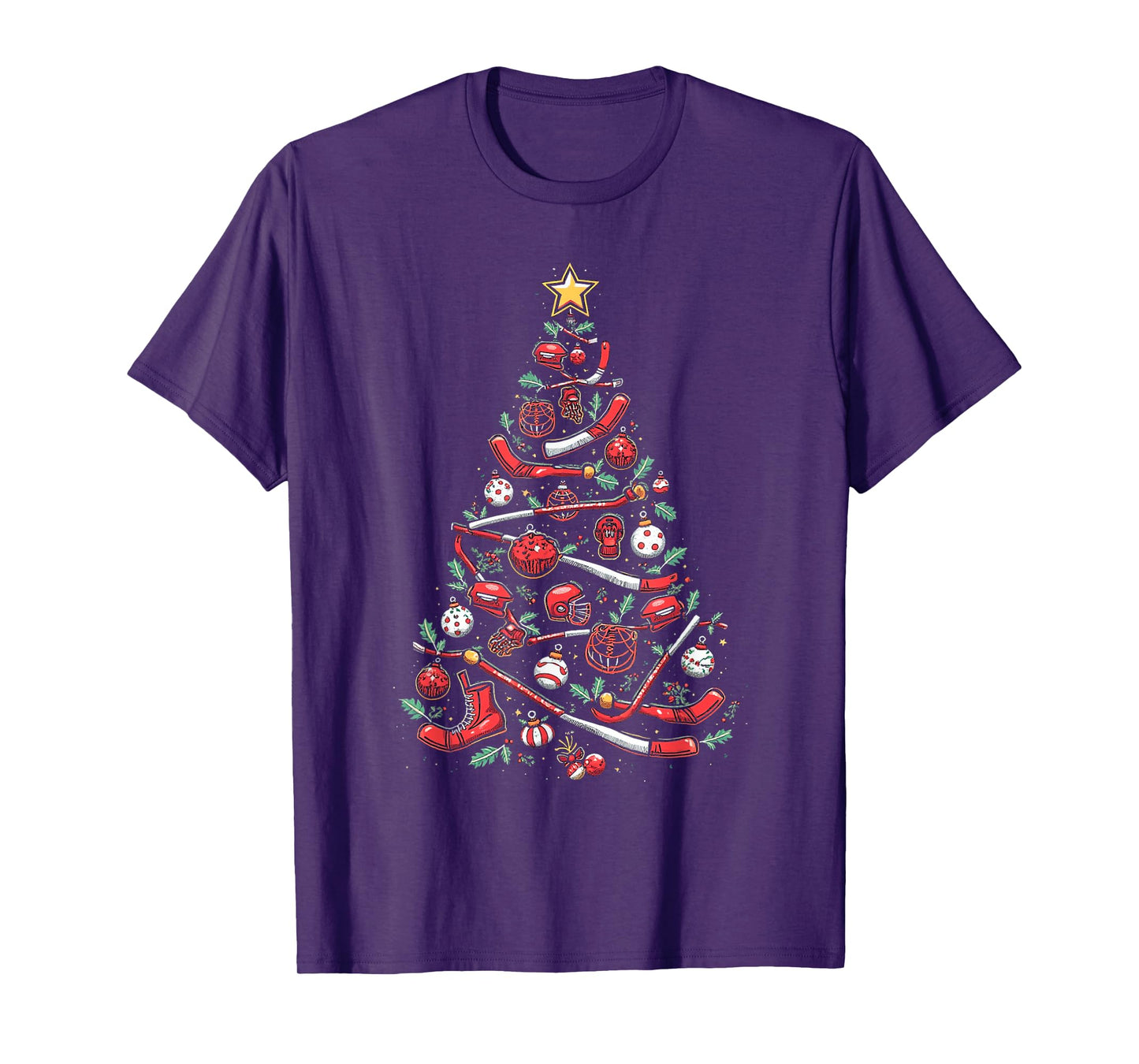 Hockey Christmas Tree T-Shirt
