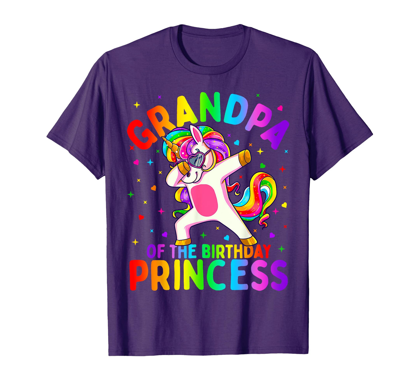 Grandpa of the Birthday Princess Girl Dabbing Unicorn T-Shirt