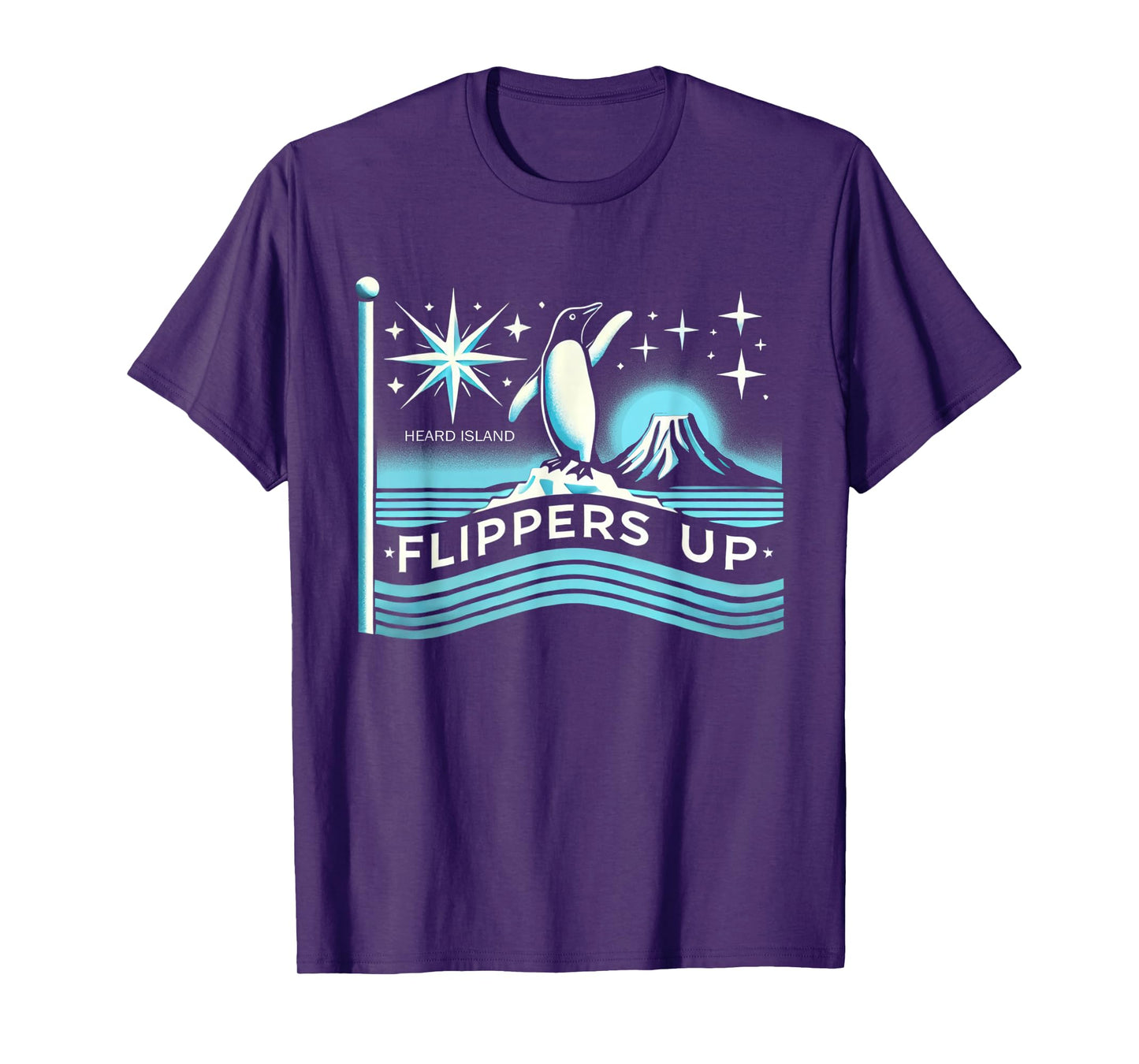 Heard Island Flippers Up Penguin Funny T-Shirt