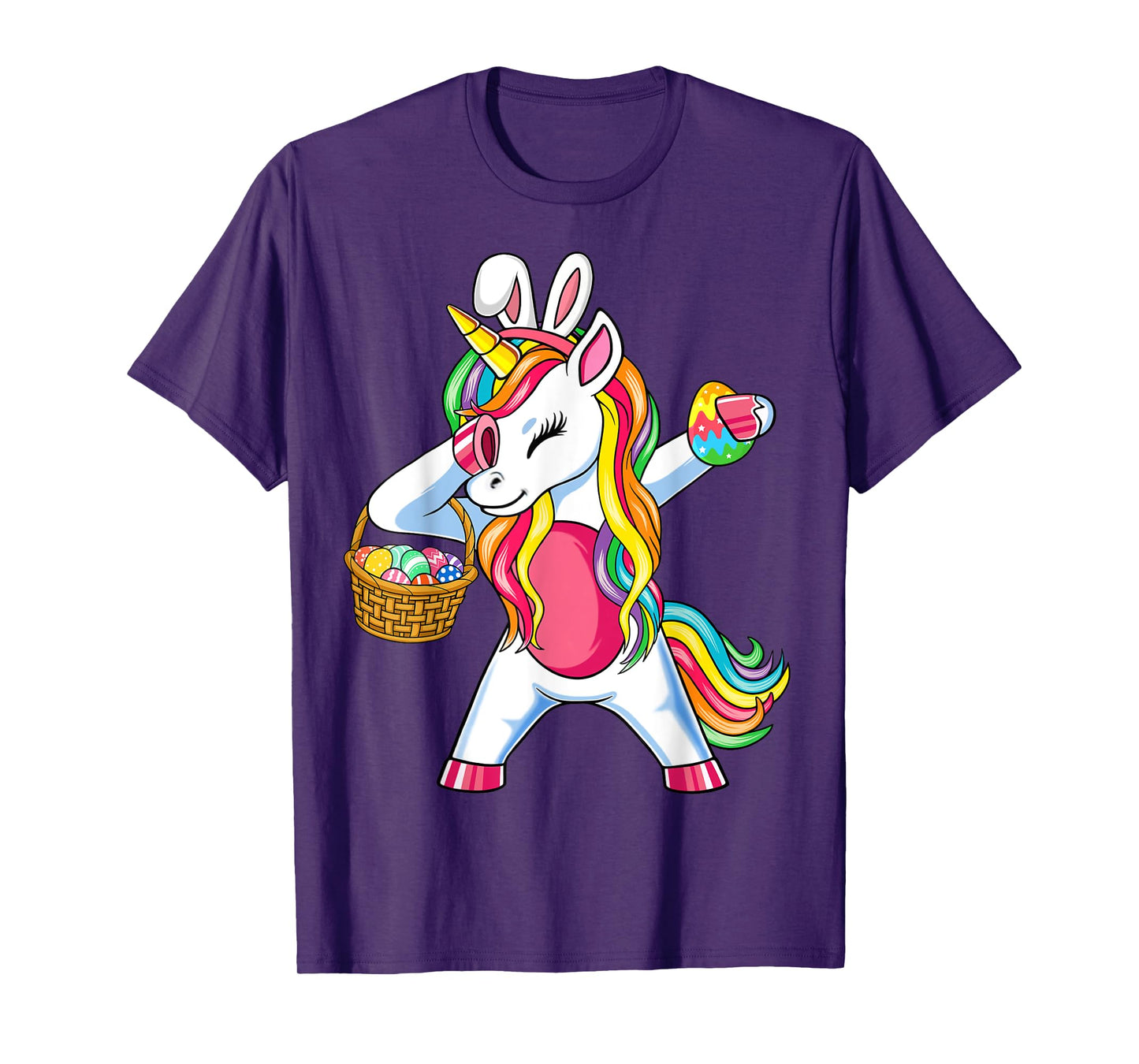 Easter Unicorn Shirt With Eggs Happy Easter Boys Girls Kids T-Shirt
