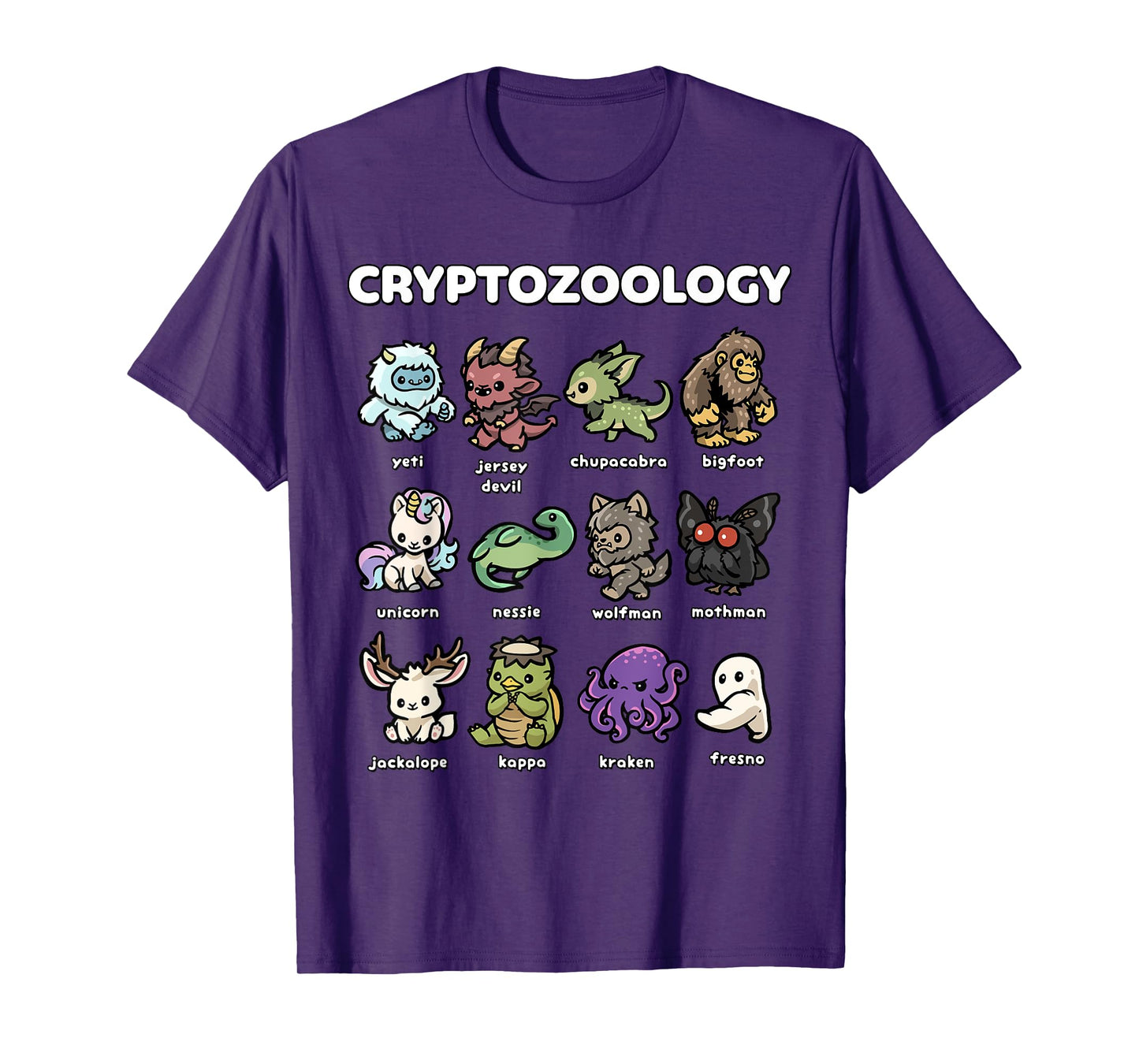 Cute Cryptozoology Creatures Kawaii Mythical Beasts T-Shirt