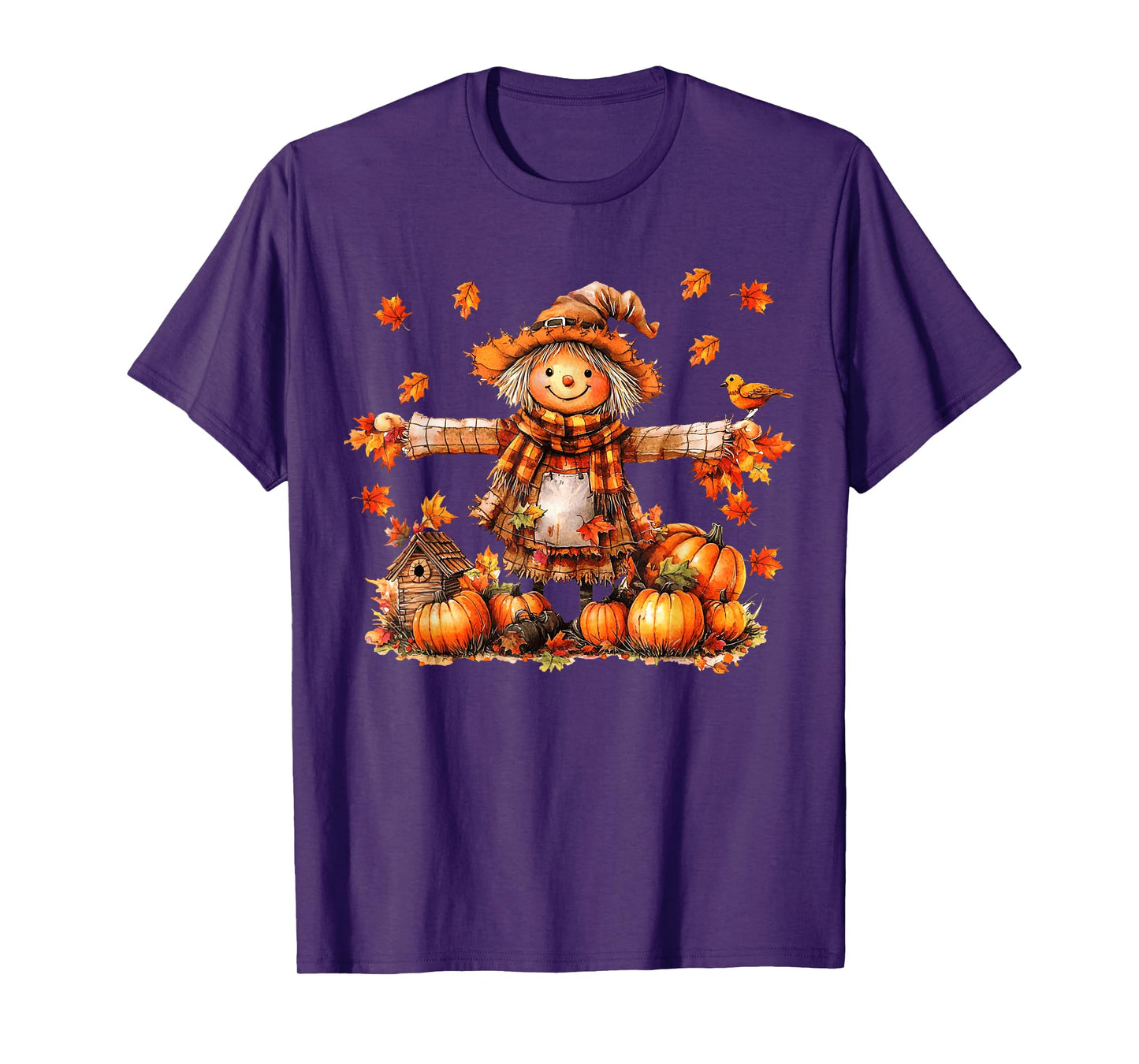 Cute Scarecrow Autumn Pumpkin Happy Thanksgiving Halloween T-Shirt