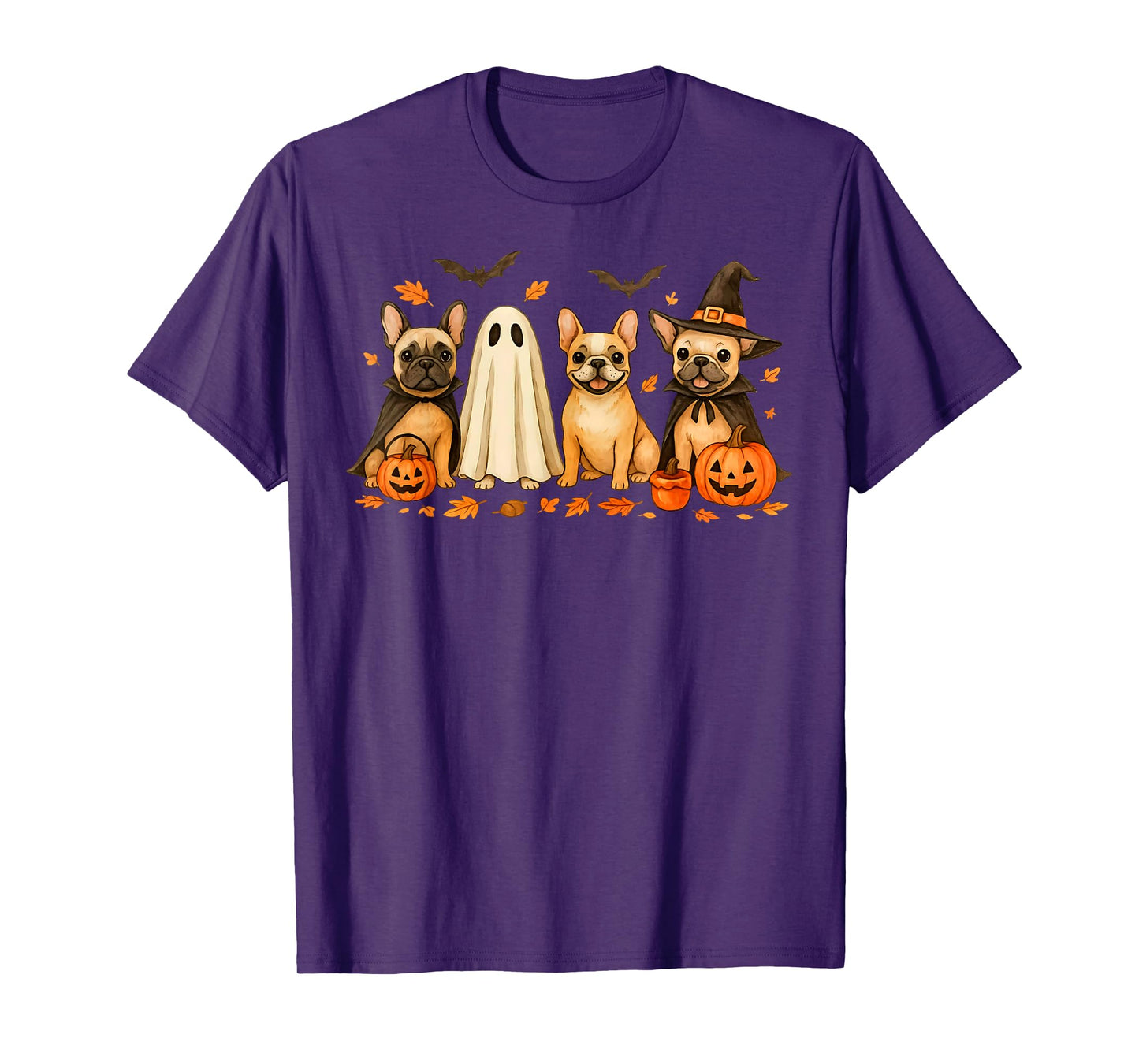Cute French Bulldog Halloween Costume Frenchie Dog Ghost T-Shirt