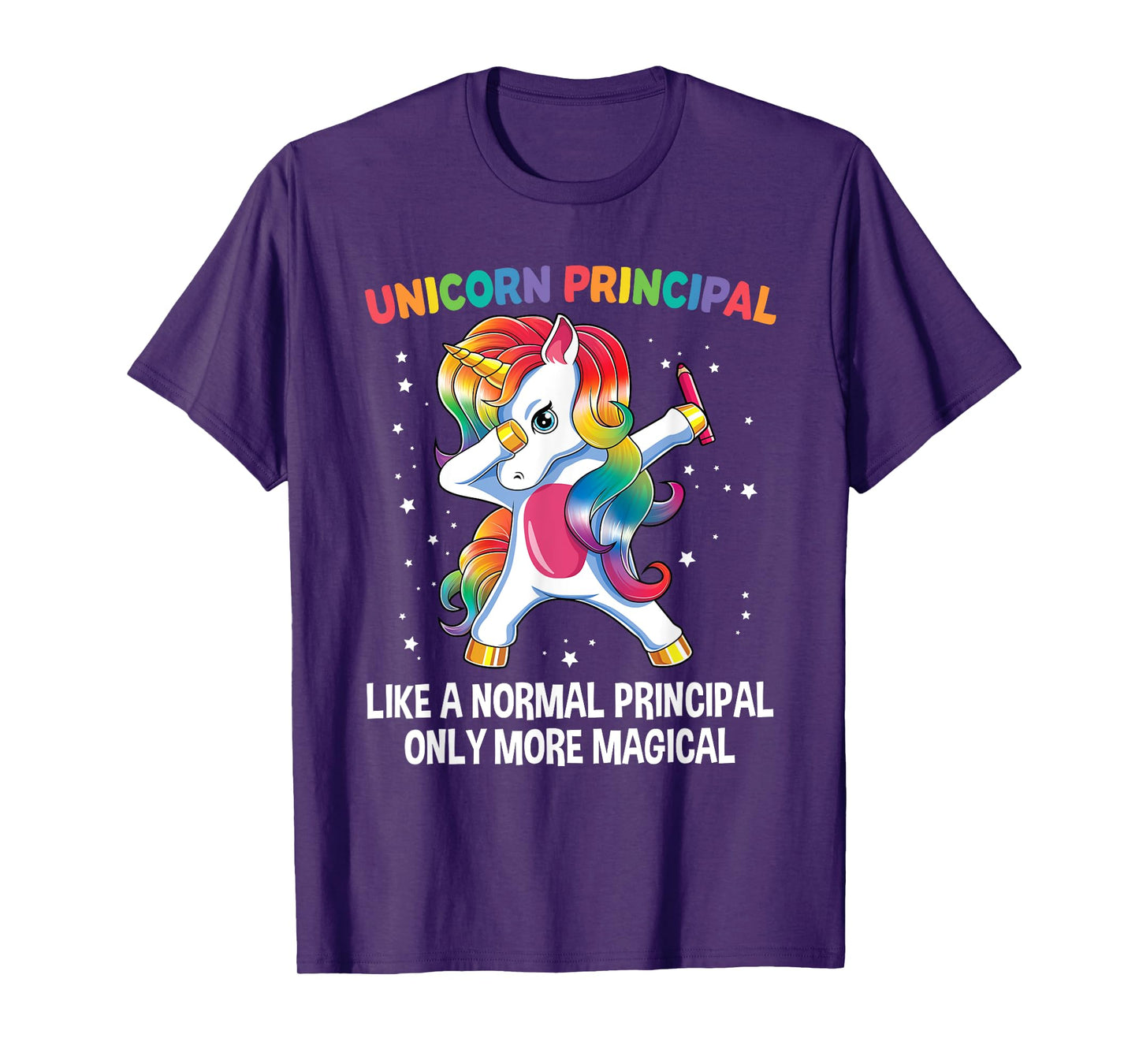 Unicorn Principal Dabbing Unicorn Funny Back To School T-Shirt