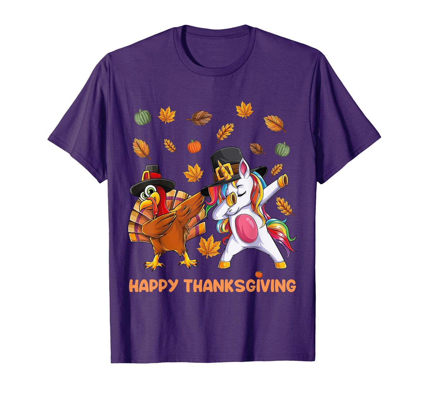 dabbing Turkey Unicorn Thanksgiving For Girls Pilgrim Hat T-Shirt